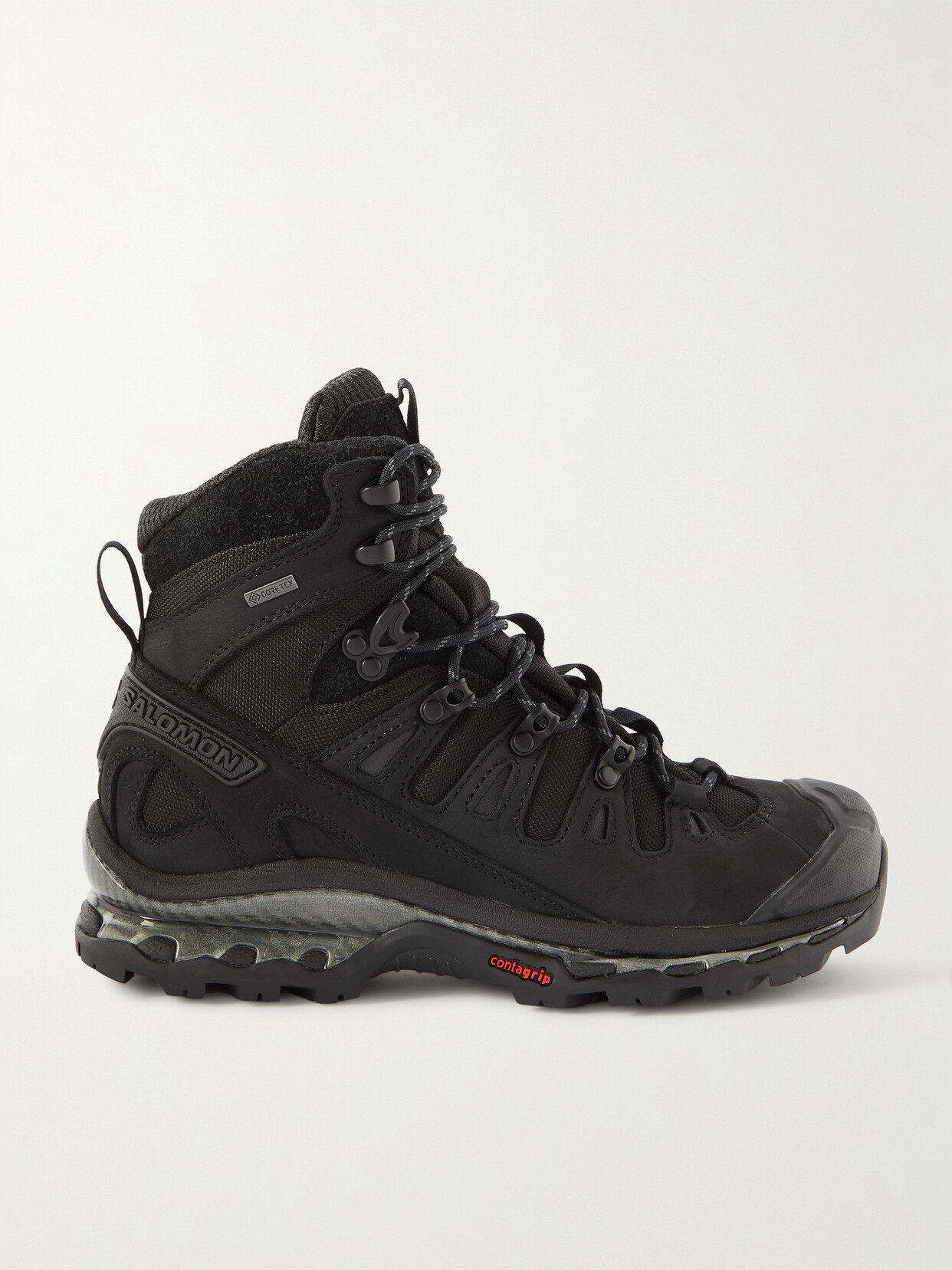 Shop Salomon Quest Gtx Advanced Leather And Suede-trimmed Gore-tex Ankle Boots In Black