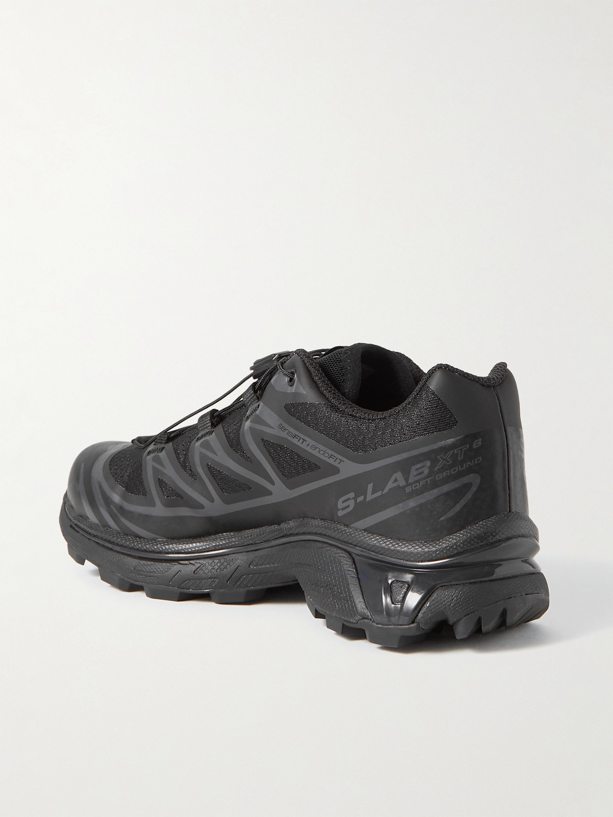 Shop Salomon Xt-6 Rubber-trimmed Mesh Sneakers In Black