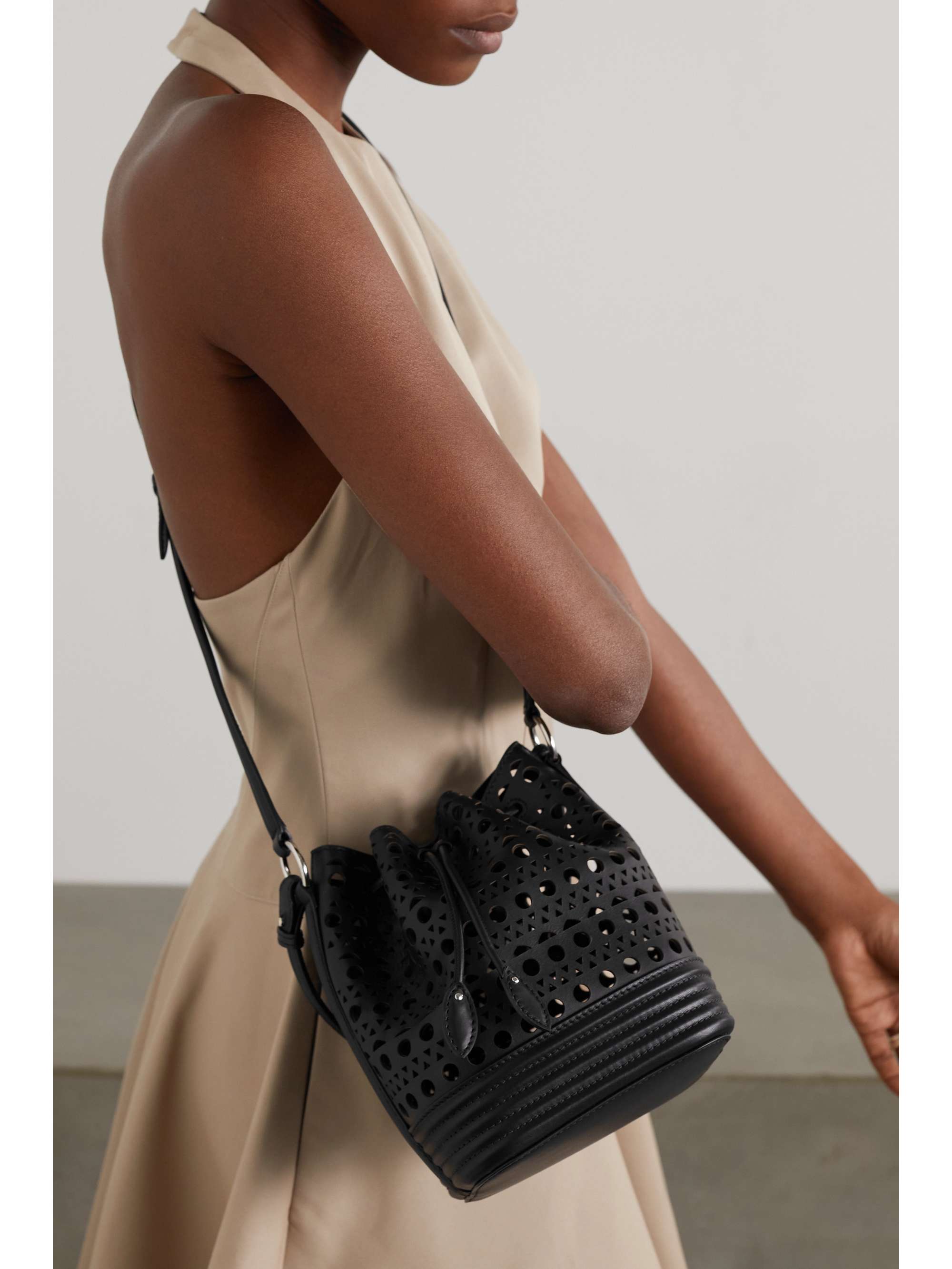 ALAÏA Le Seau Vienne leather bucket bag