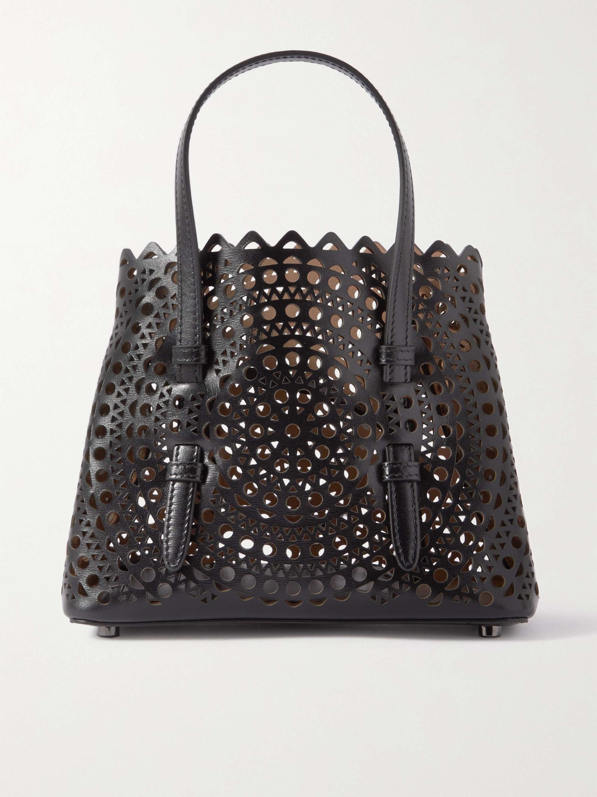 ALAÏA Garance 16 Leather Tote in Noir