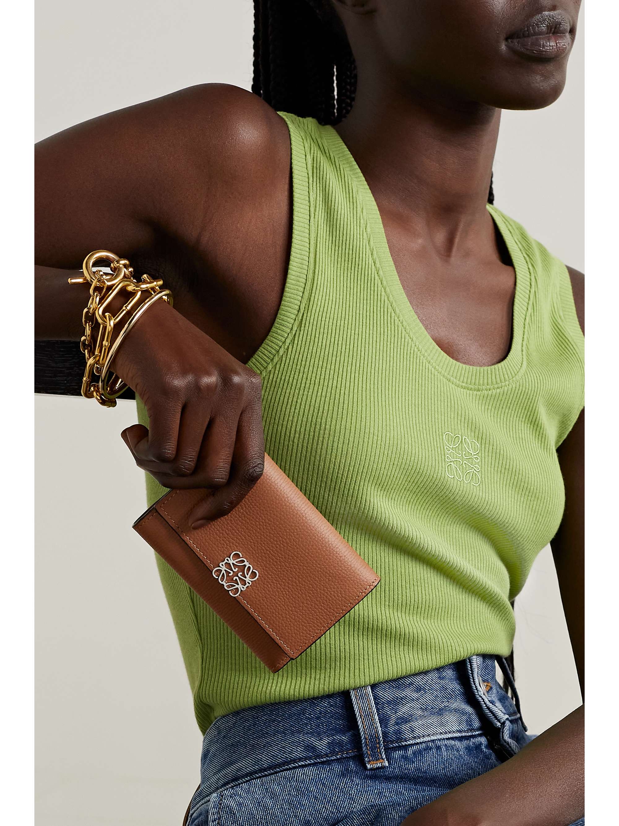 LOEWE Anagram textured-leather wallet