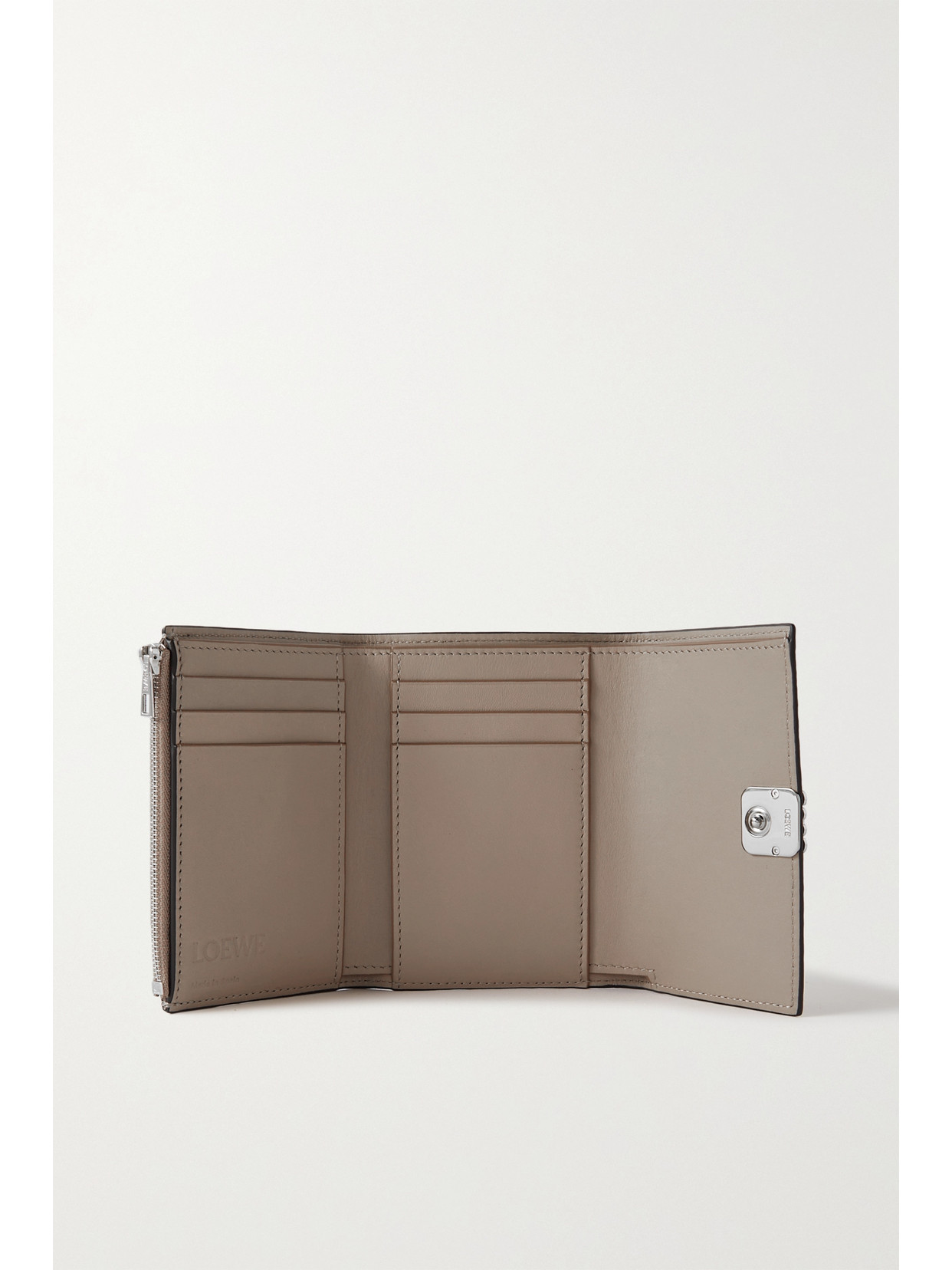 Shop Loewe Anagram Textured-leather Wallet In Neutrals