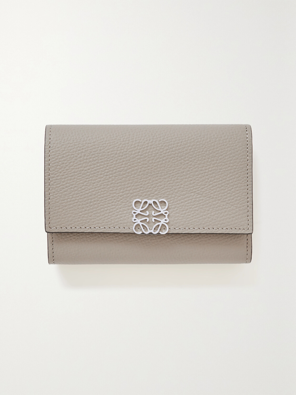 Loewe Anagram Textured-leather Wallet In Neutrals