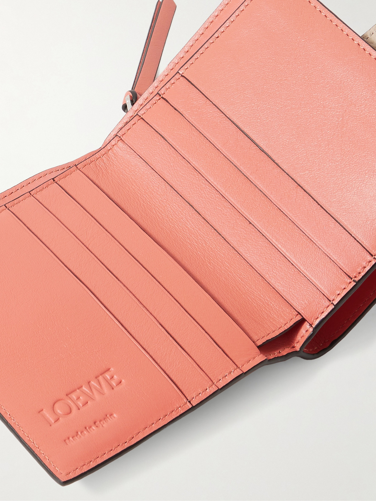 Loewe Two-tone Leather Wallet In Neutrals