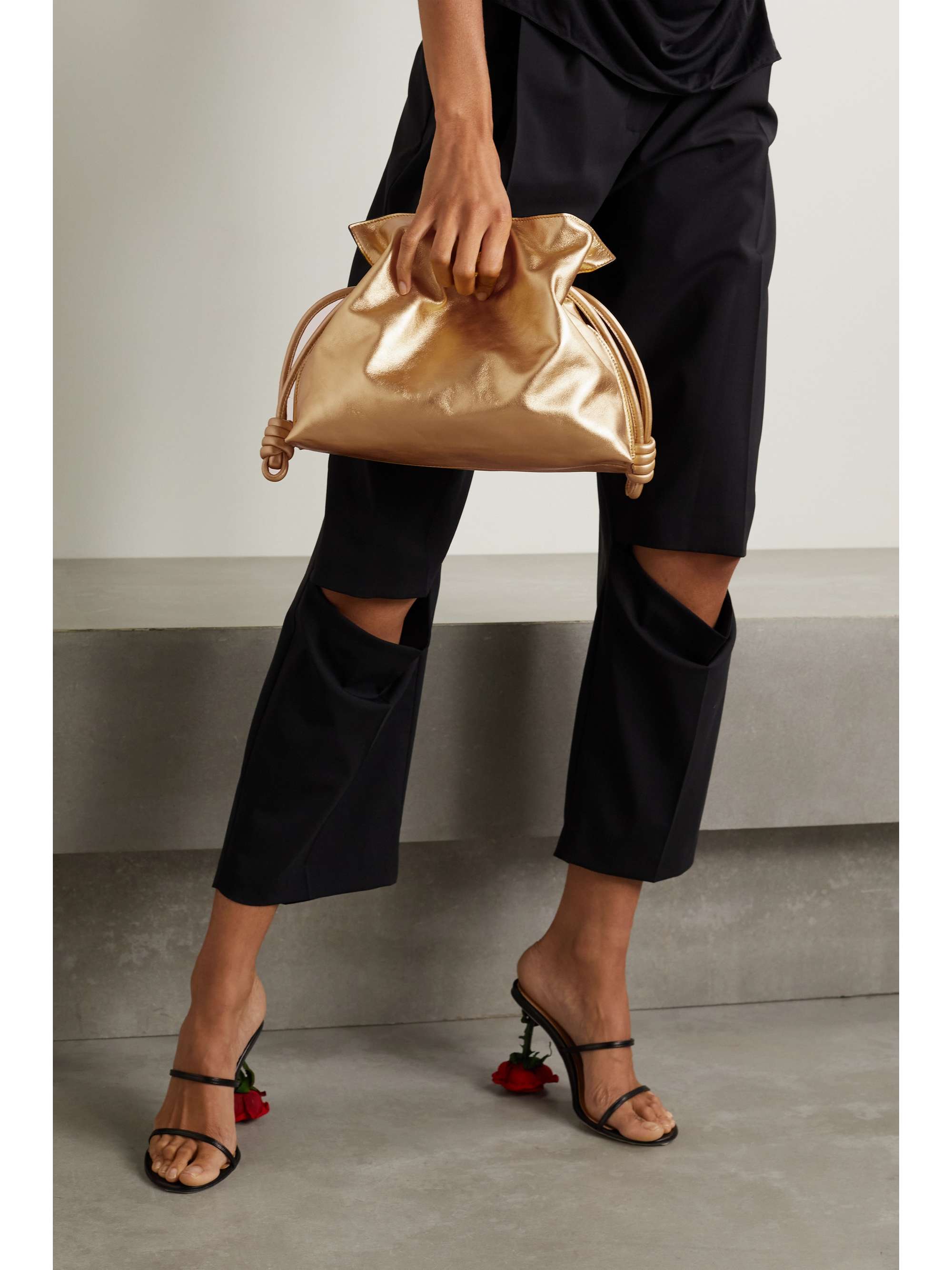 Gold Flamenco medium metallic leather clutch | LOEWE | NET-A-PORTER Gold Flamenco medium metallic leather clutch | LOEWE | NET-A-PORTER