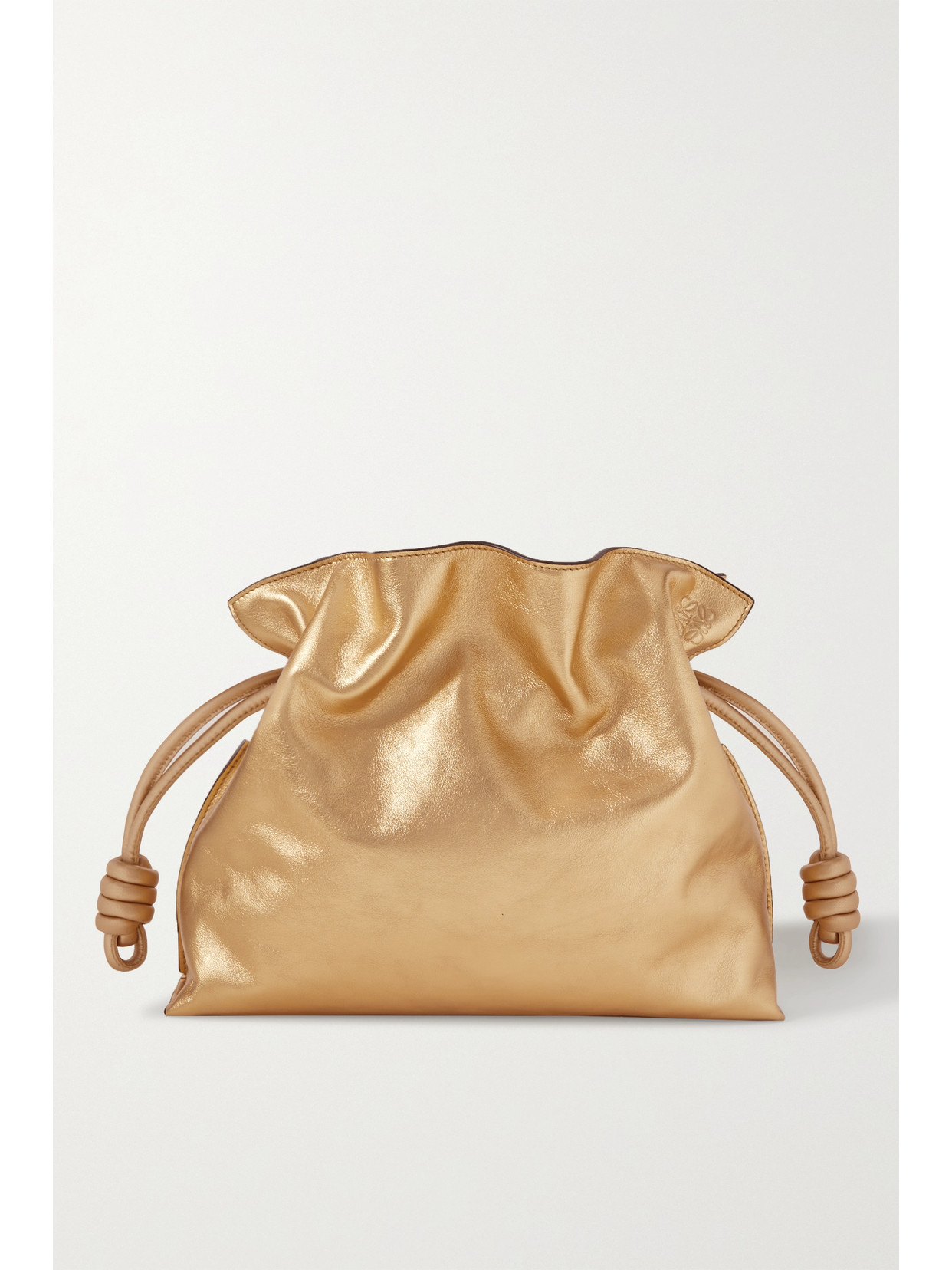 LOEWE FLAMENCO MEDIUM METALLIC LEATHER CLUTCH