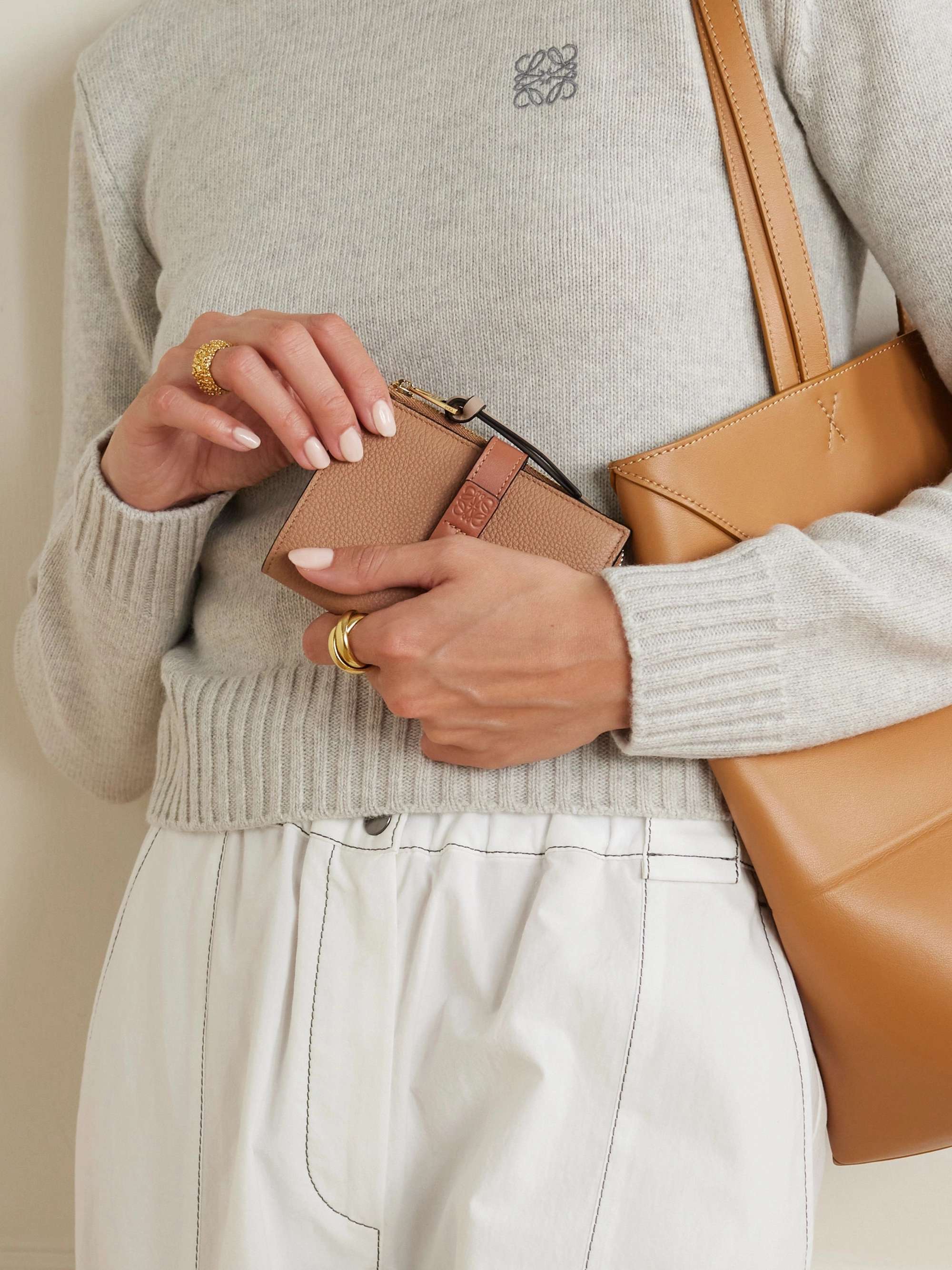 LOEWE Two-tone textured-leather wallet