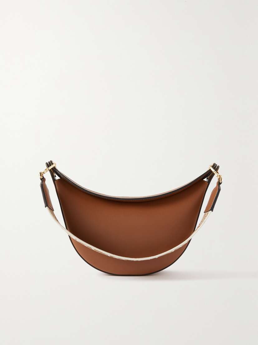 Loewe Luna Small Leather Canvas-jacquard Trimmed Shoulder Bag