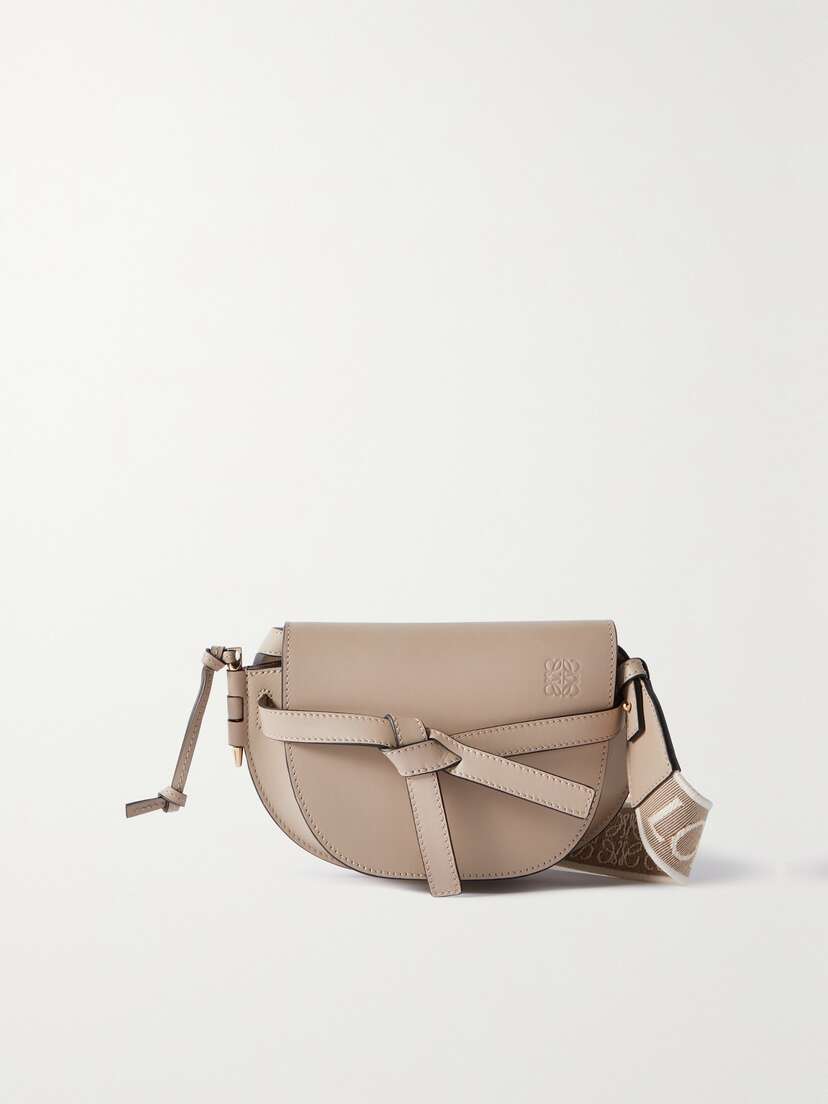 Loewe Gate Mini Canvas Jacquard-trimmed Leather Shoulder Bag