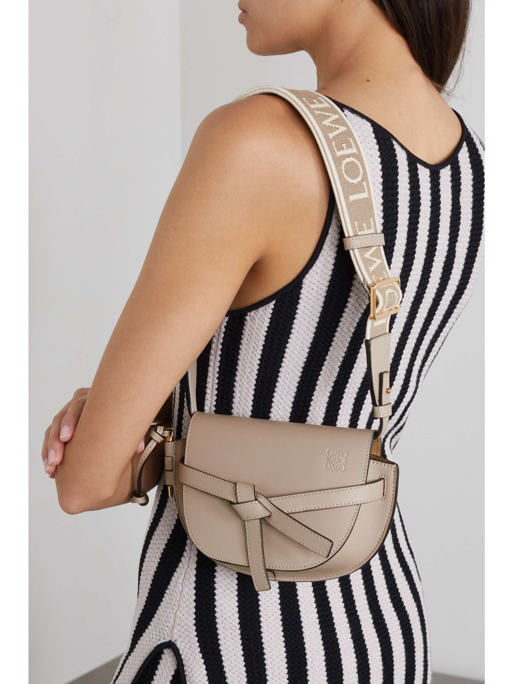 Beige Gate mini leather cross-body bag, LOEWE