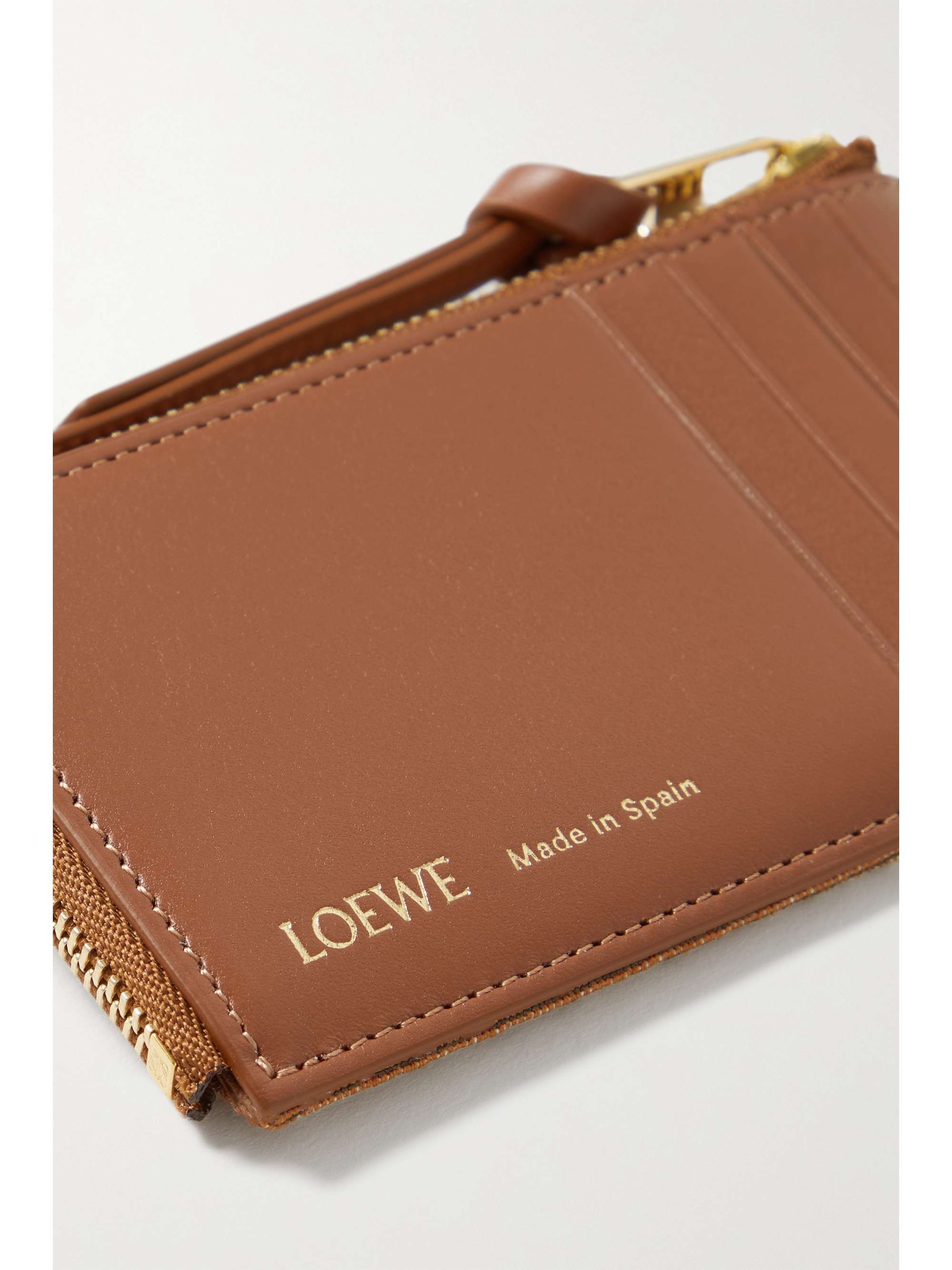 LOEWE Anagram leather and canvas-jacquard cardholder