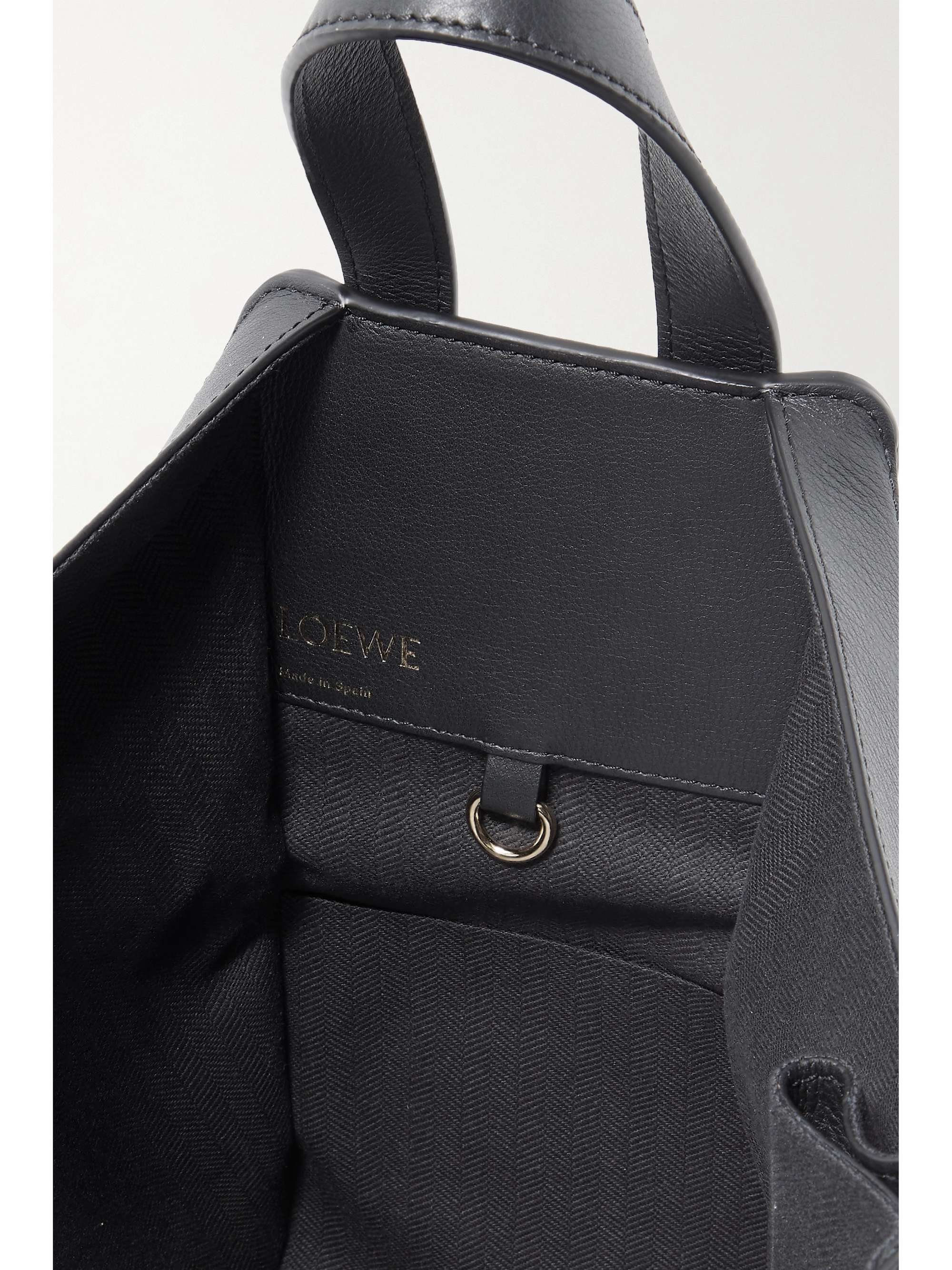 LOEWE Hammock small paneled textured-leather and canvas-jacquard tote