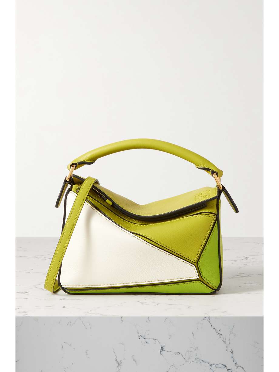 Colour Block Shoulder Bag Green