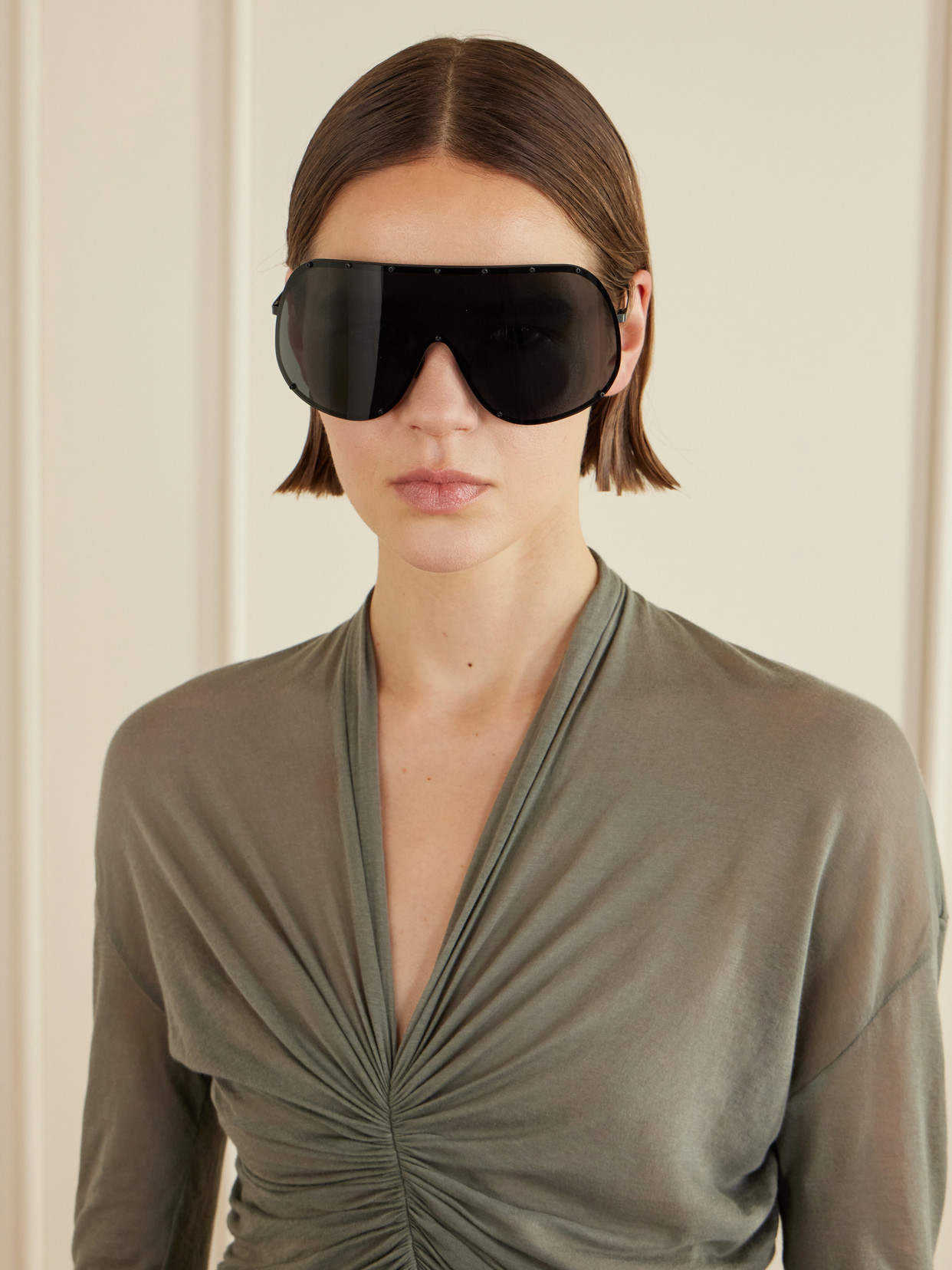 Shield Aviator-Style Acetate Sunglasses