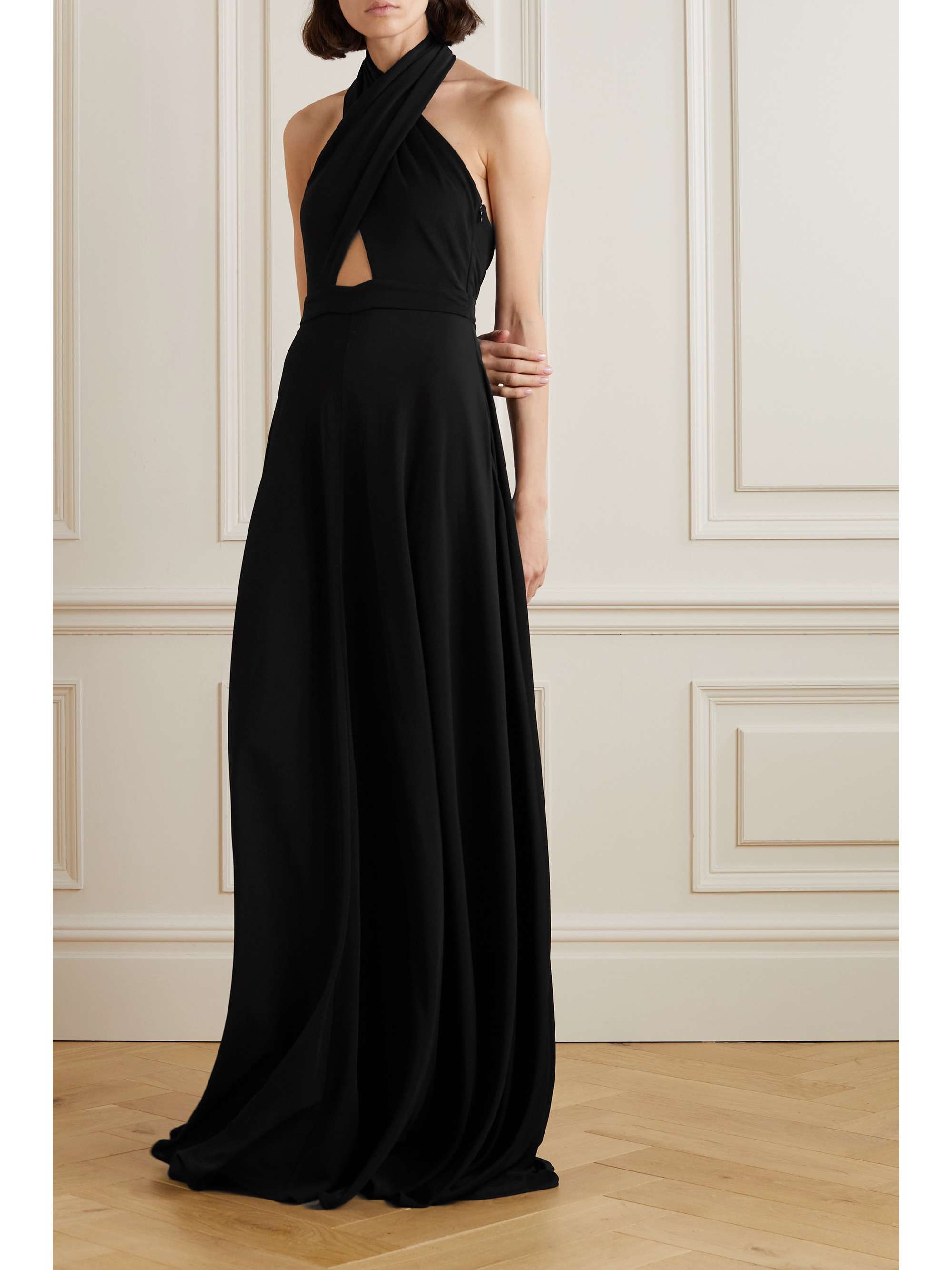 ALA A Cutout satin halterneck gown NET A PORTER