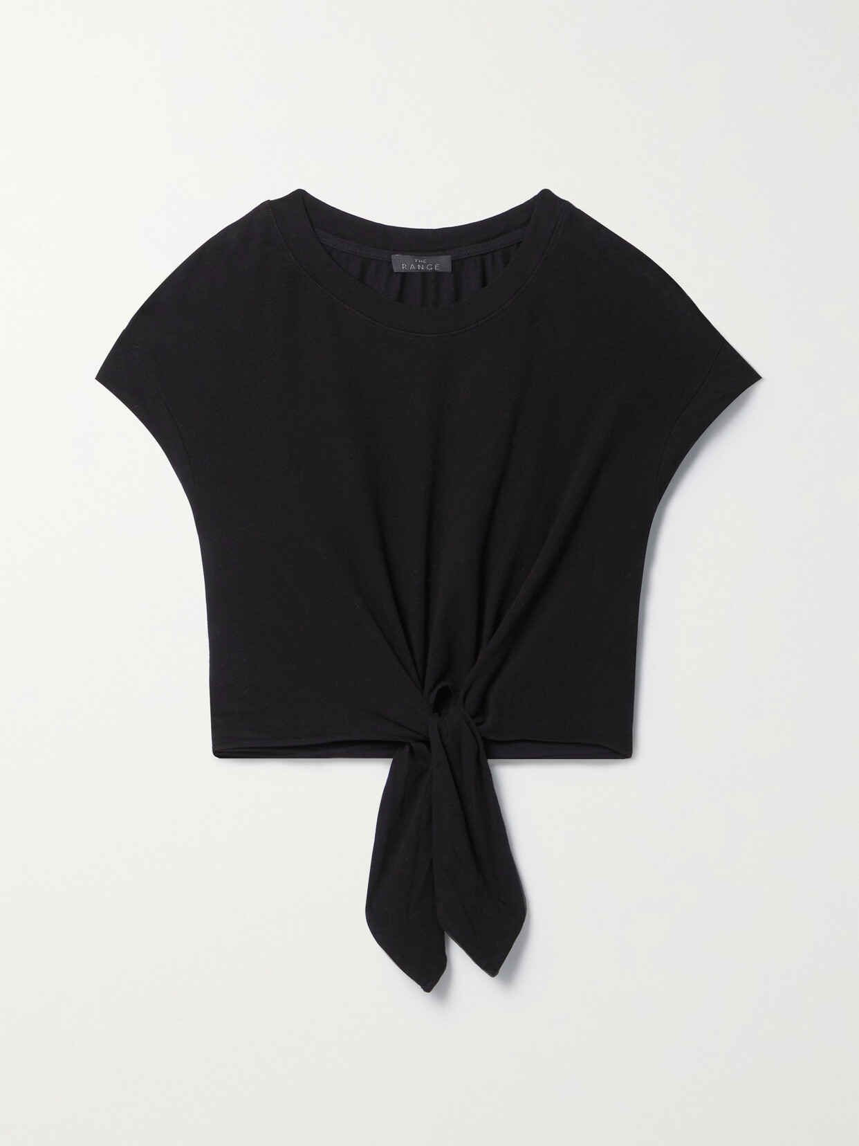 The Range Stretch Cotton Crop Muscle T-shirt In Black