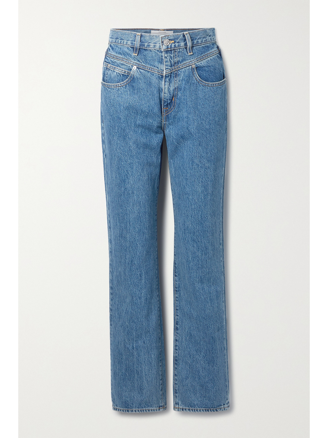 Slvrlake London High Waist Crop Straight Leg Jeans In Blue
