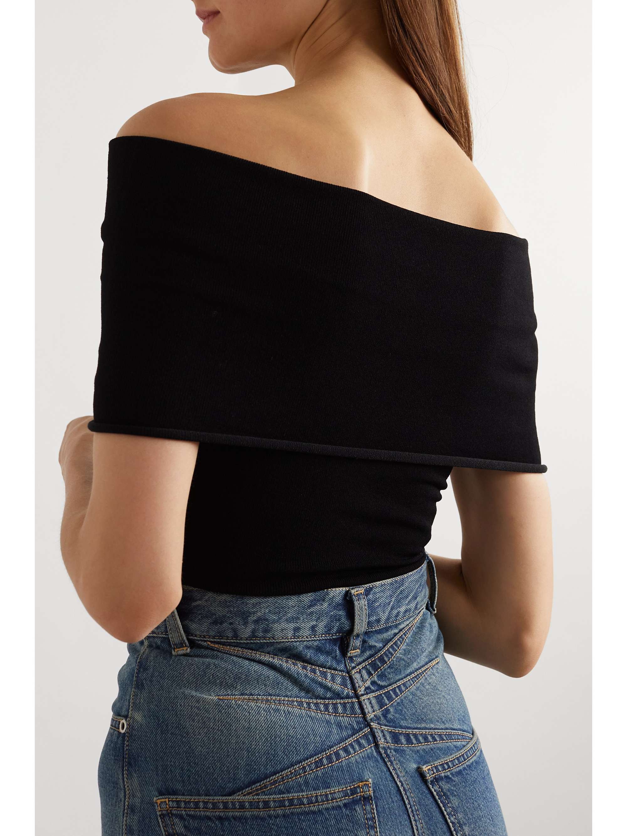 ALAÏA Archetypes Angie off-the-shoulder ribbed-knit bodysuit