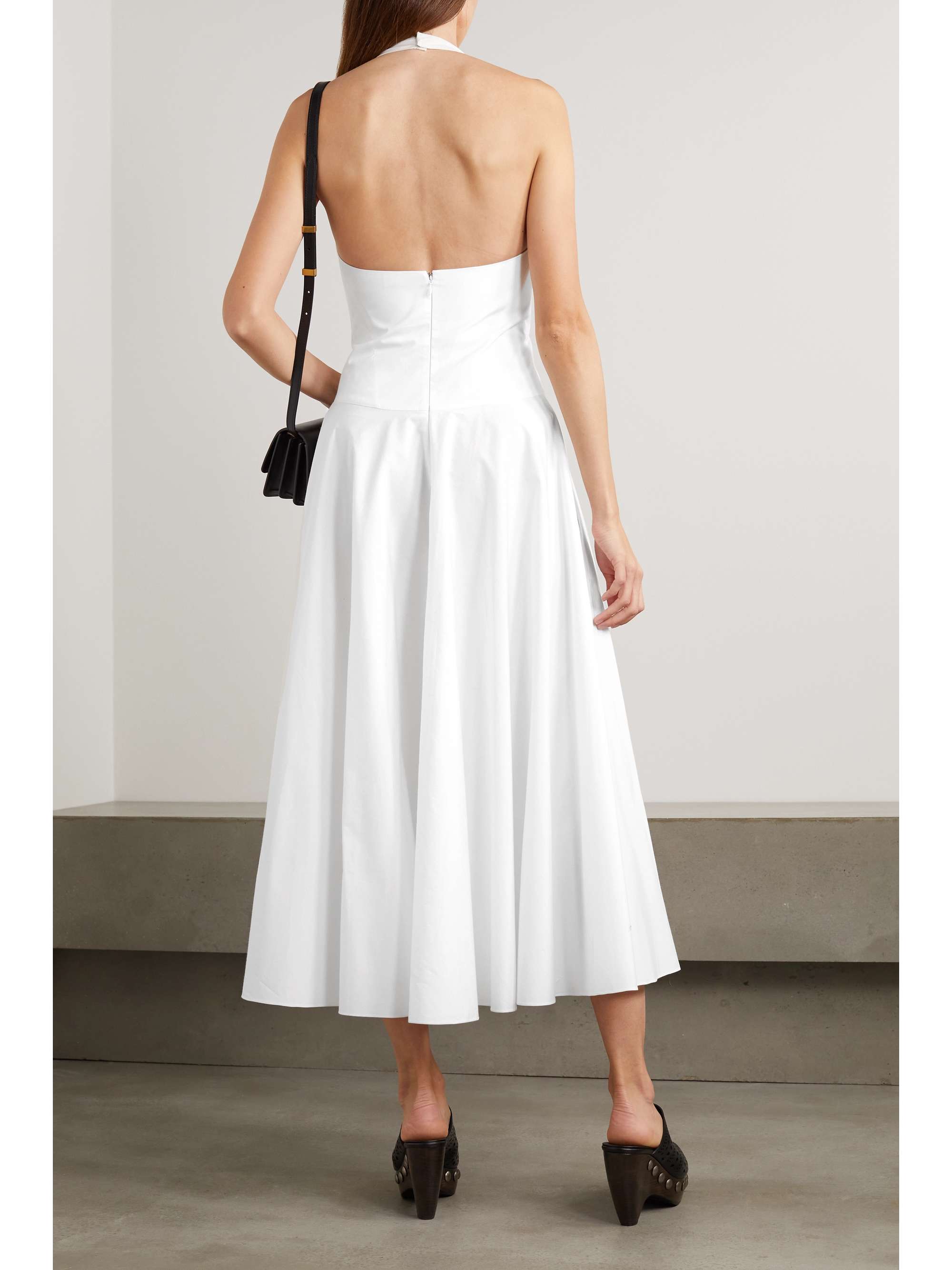 ALAÏA Cotton-poplin halterneck maxi dress