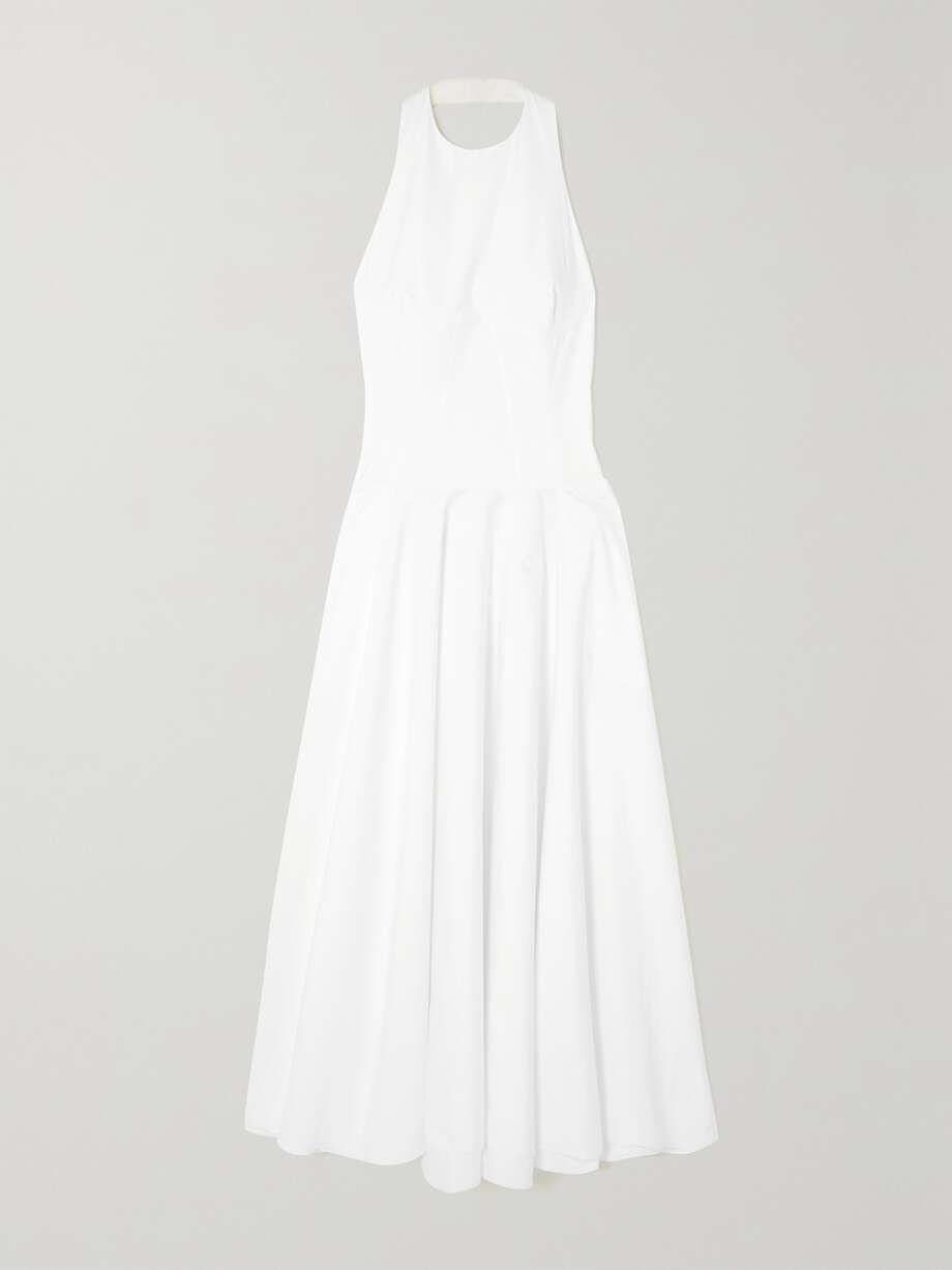 Cotton-poplin halterneck maxi dress by Alaïa, available on net-a-porter.com for $2600 Kylie Jenner Dress Exact Product 