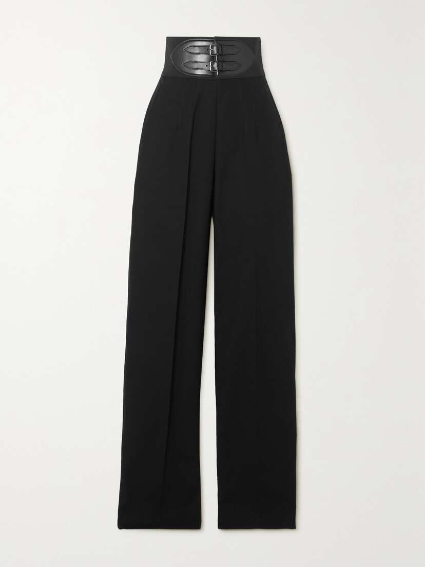 Alaïa Belted Cotton Wide-leg Pants