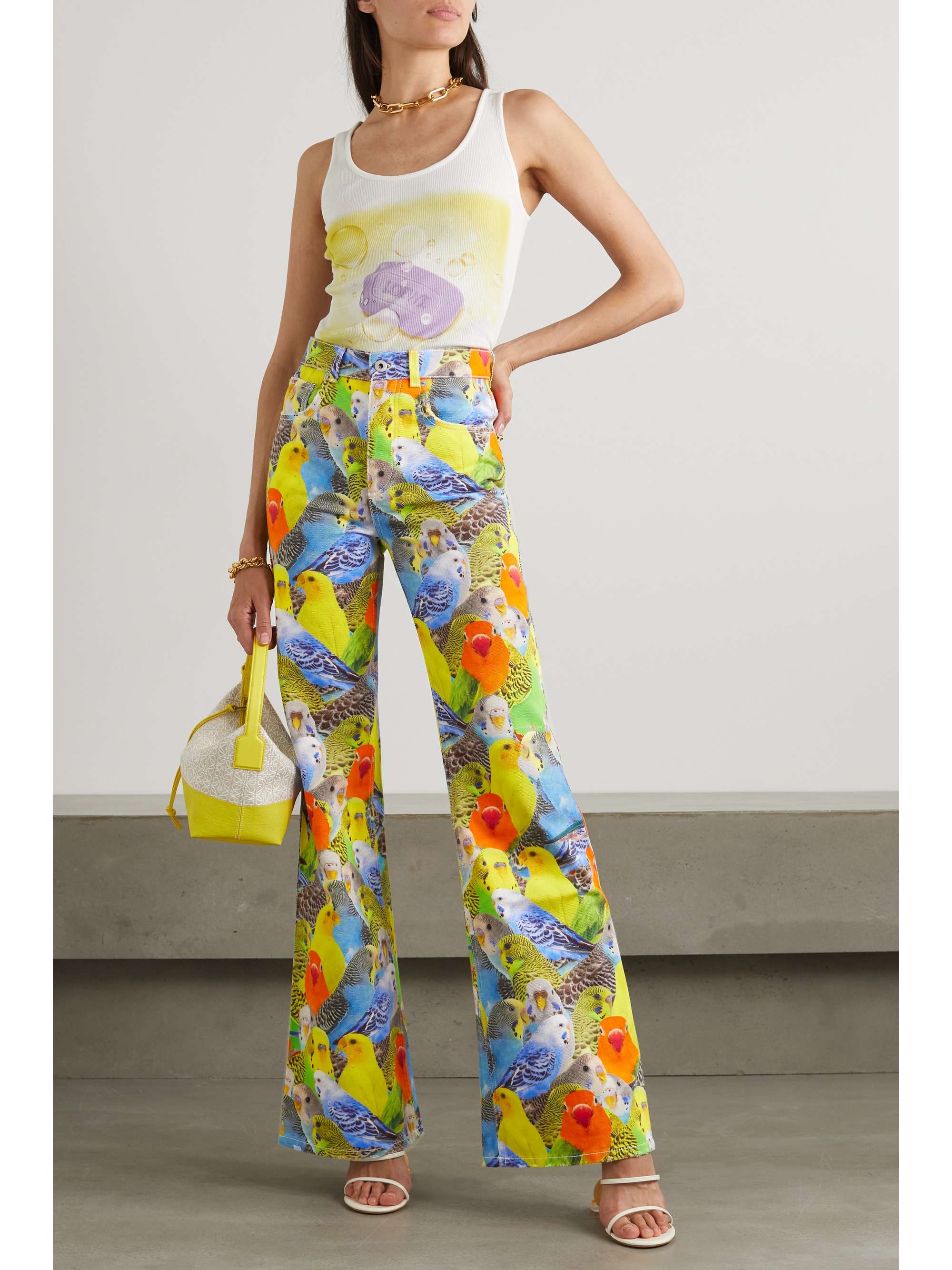 LOEWE High-rise printed flared jeans