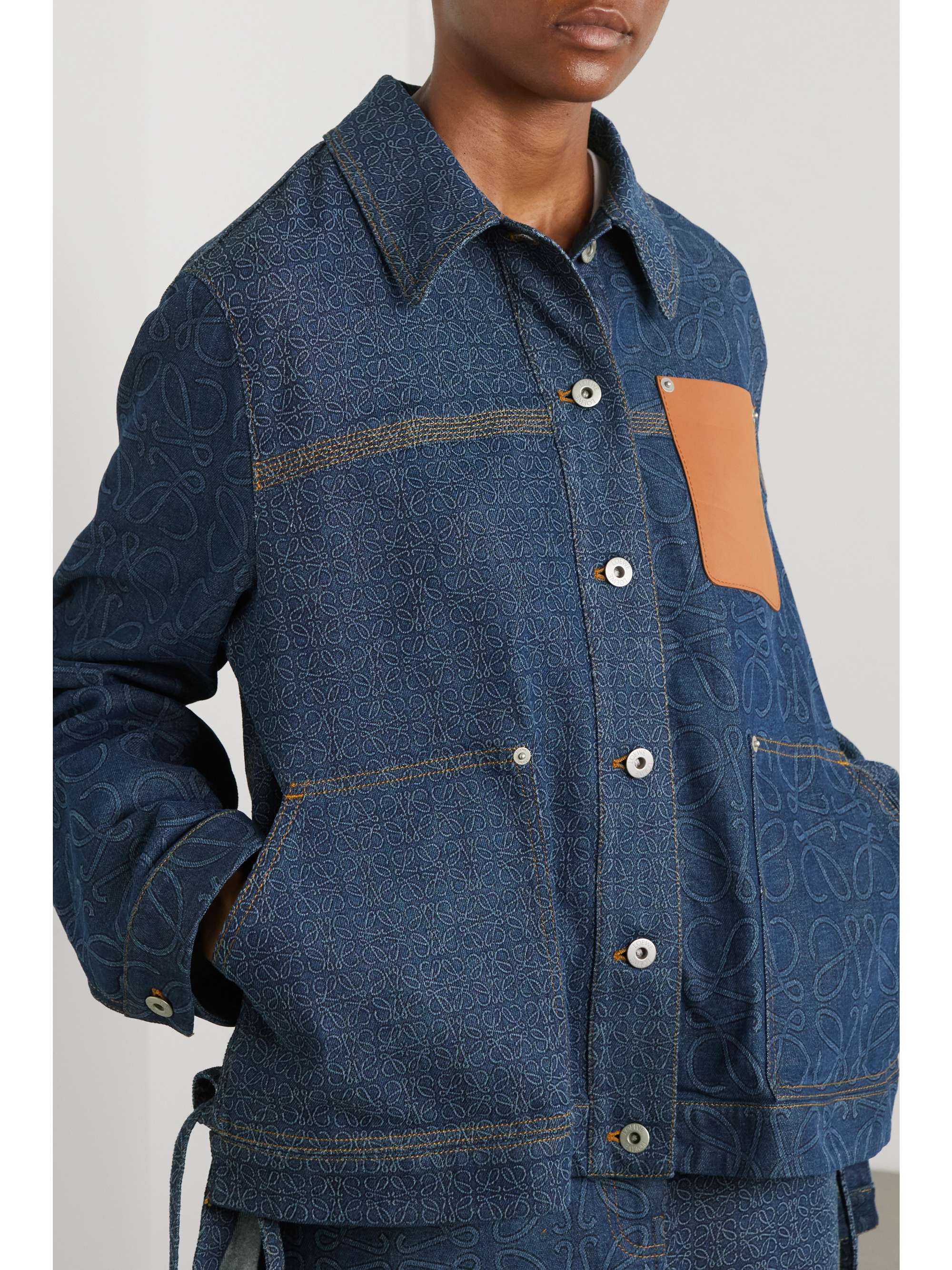 jacquard denim coat dress