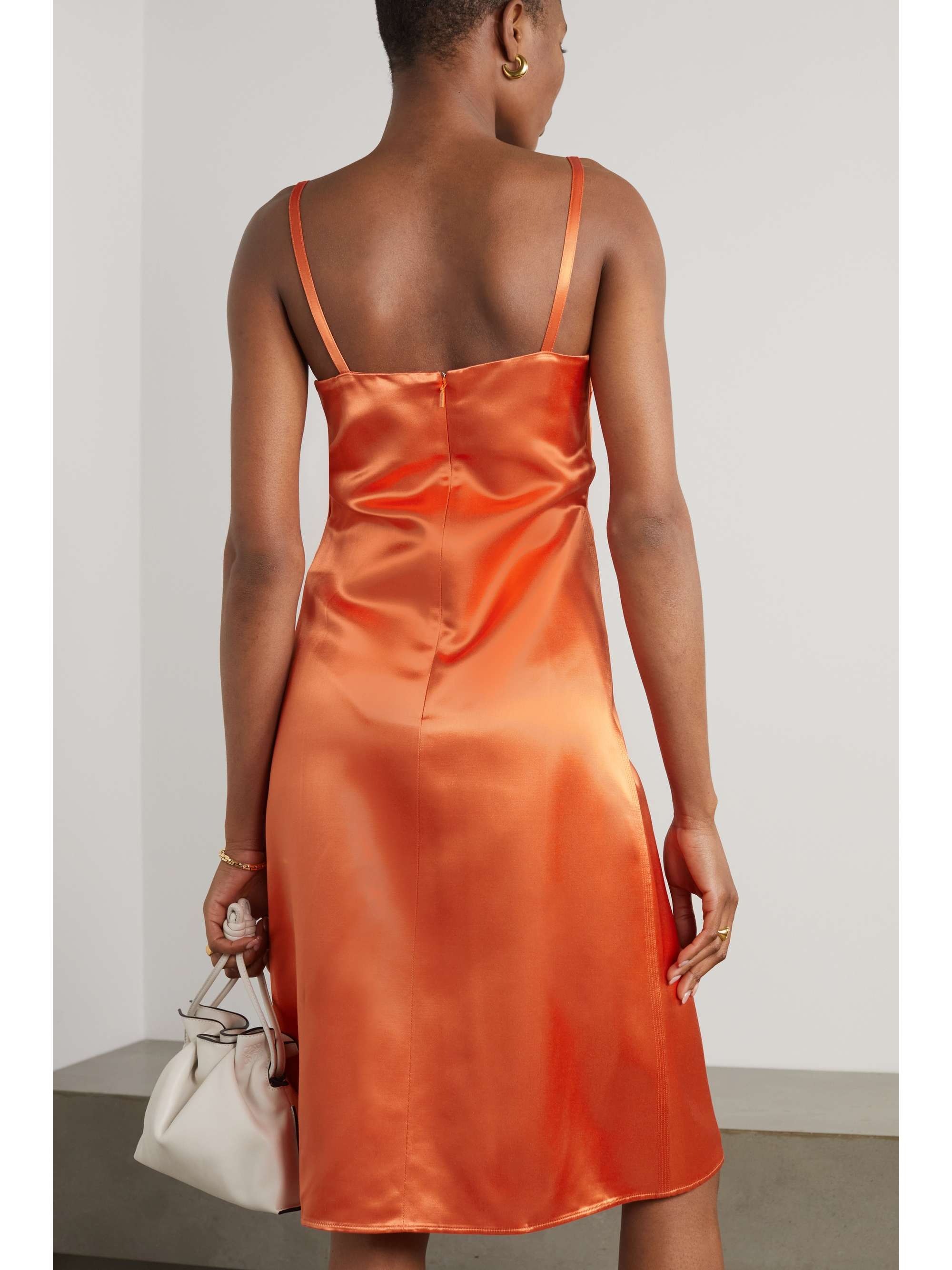 LOEWE Silk-paneled satin dress