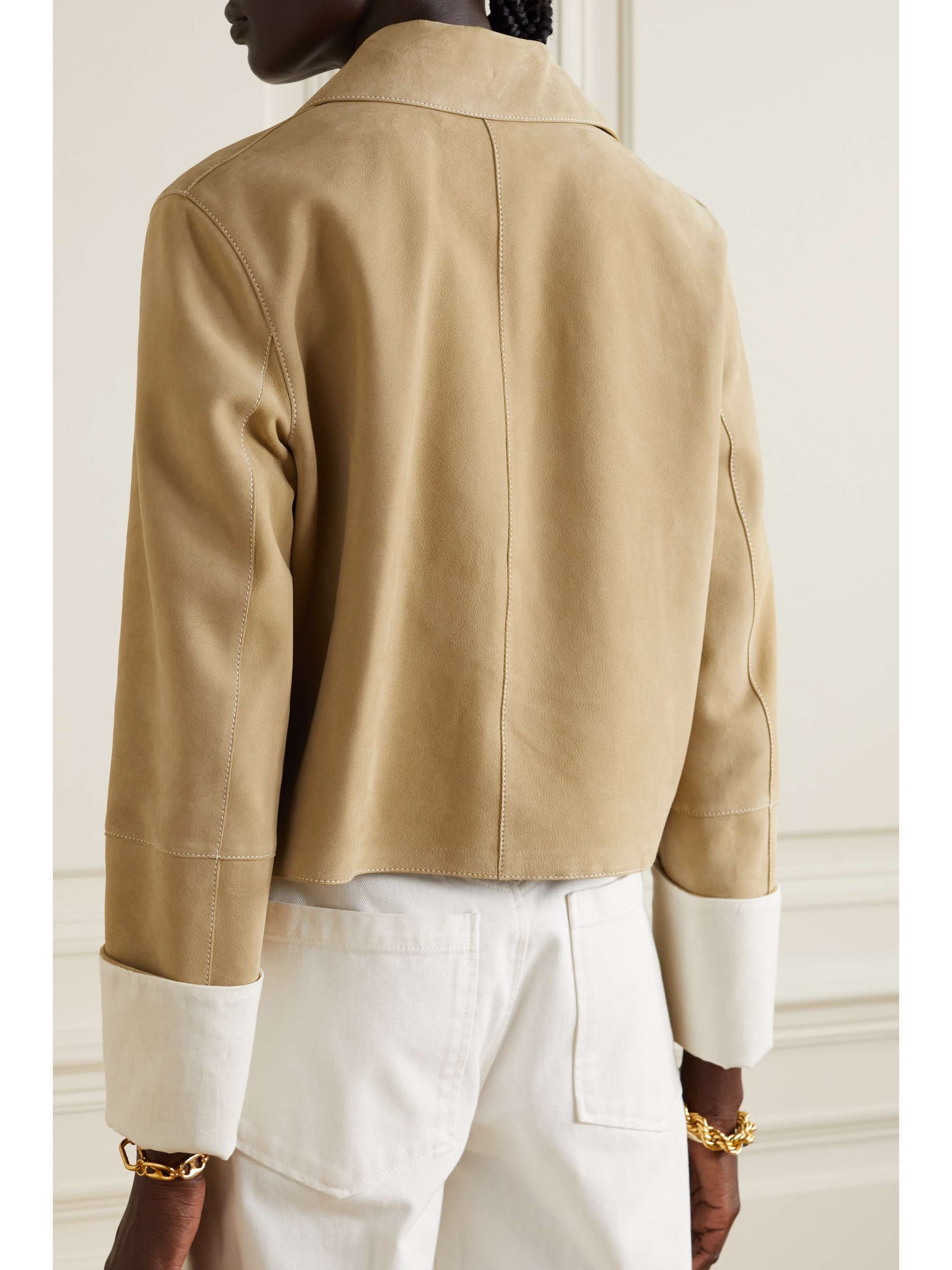 LOEWE Button-embellished suede jacket