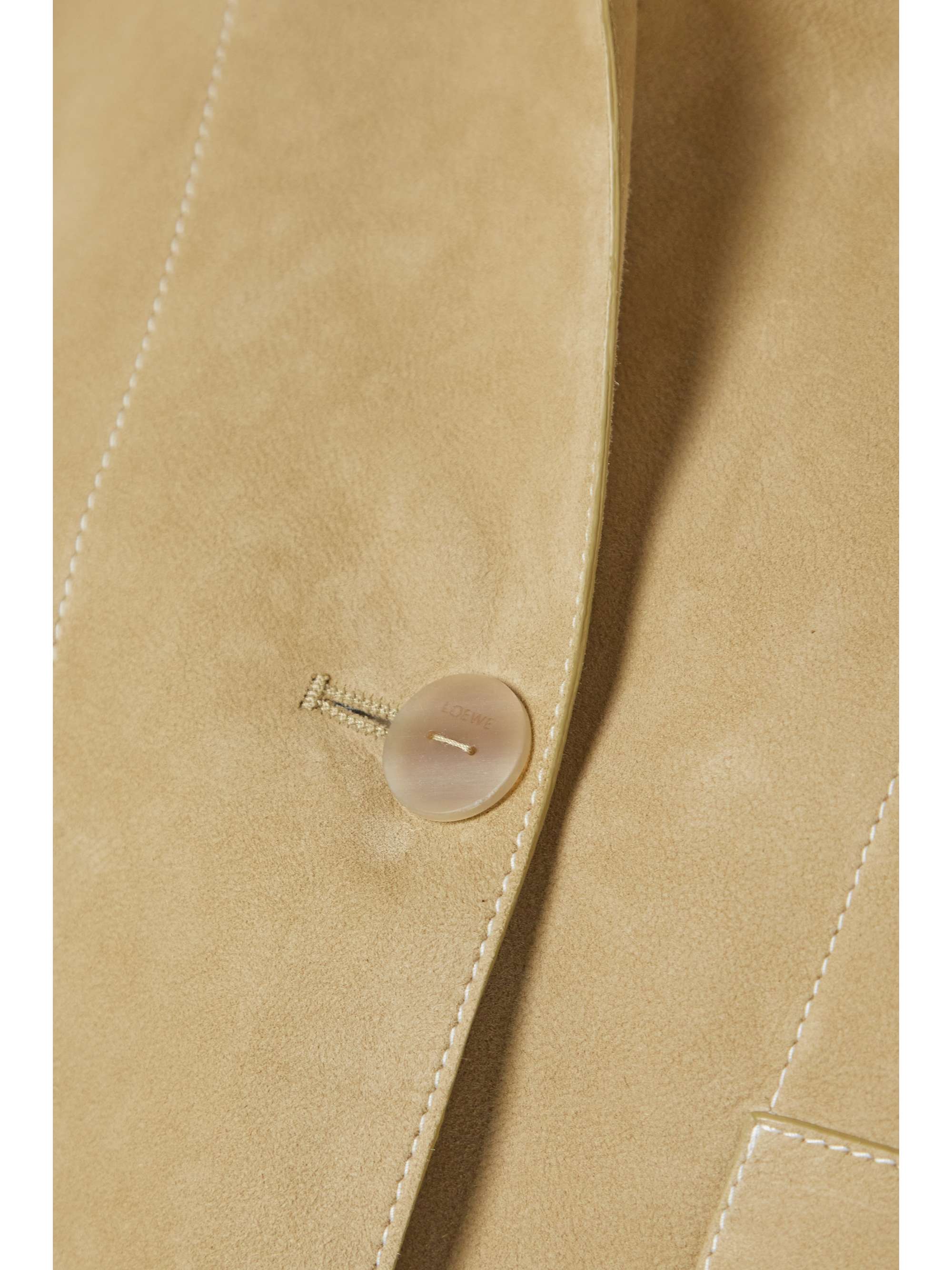 LOEWE Button-embellished suede jacket