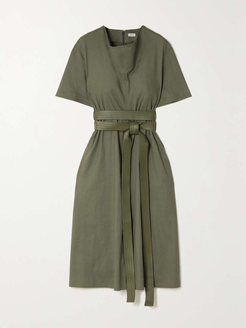 Loewe Belted Linen-blend Dress