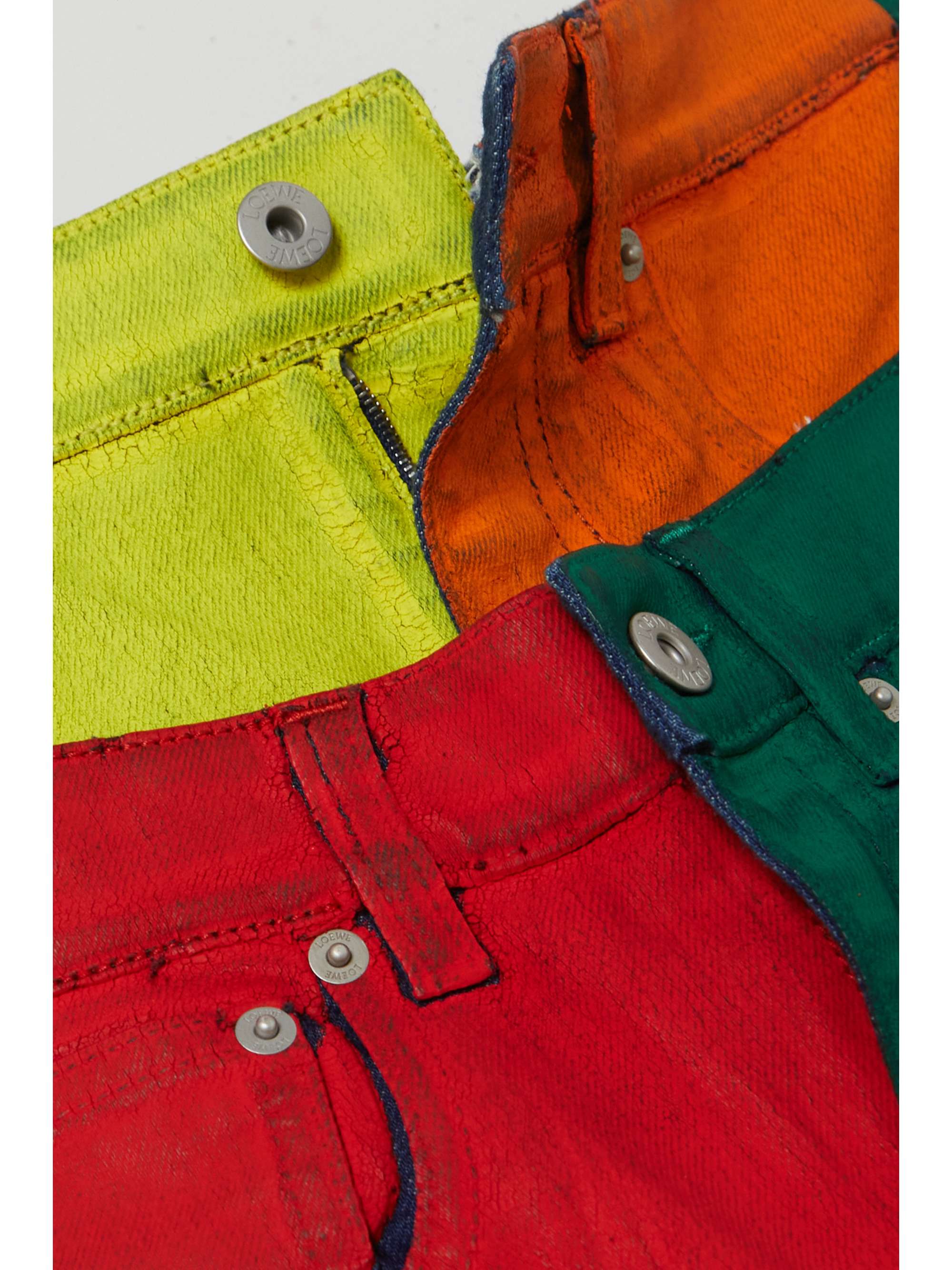 LOEWE Patchwork high-rise wide-leg jeans