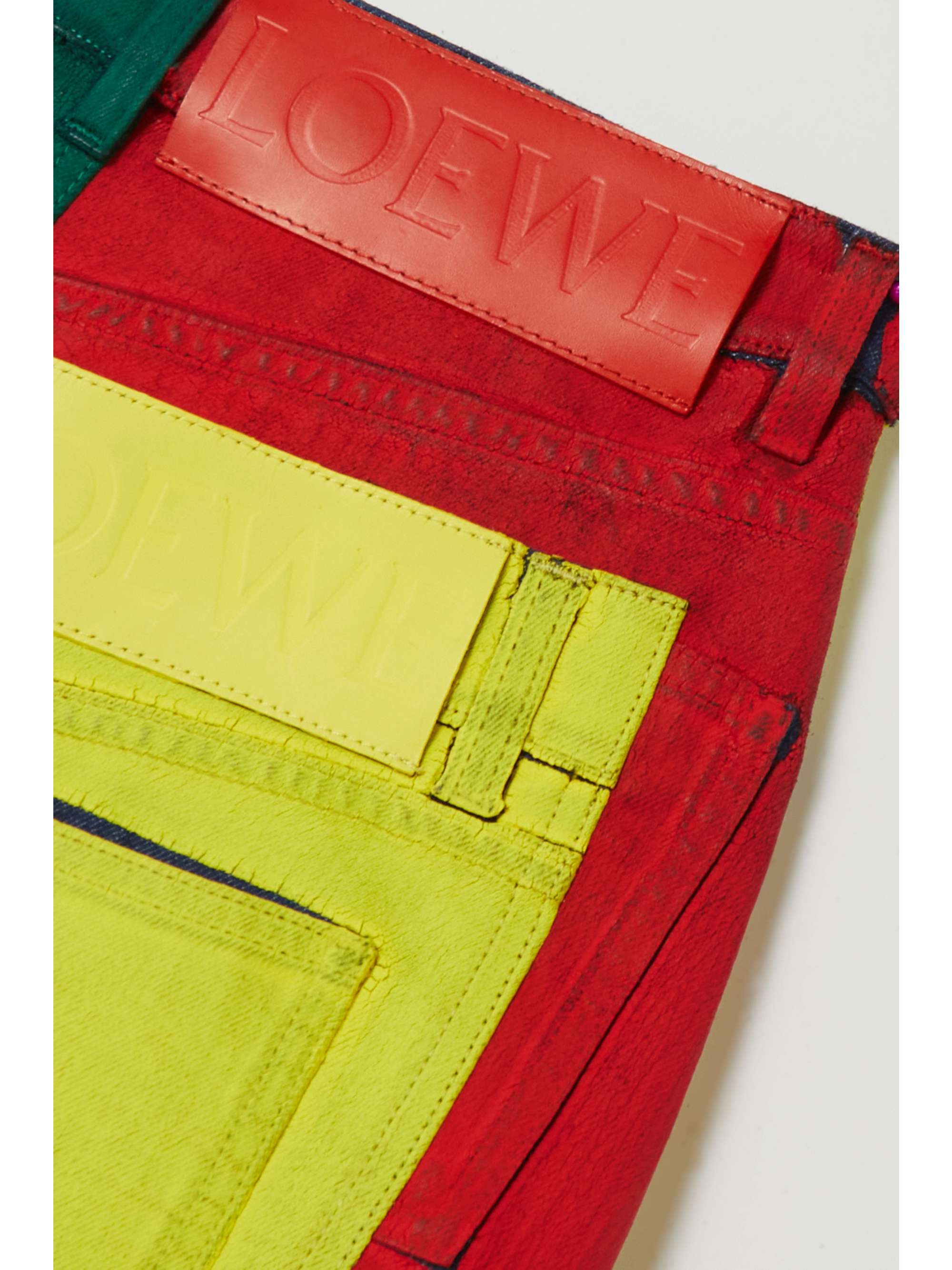 LOEWE Patchwork high-rise wide-leg jeans