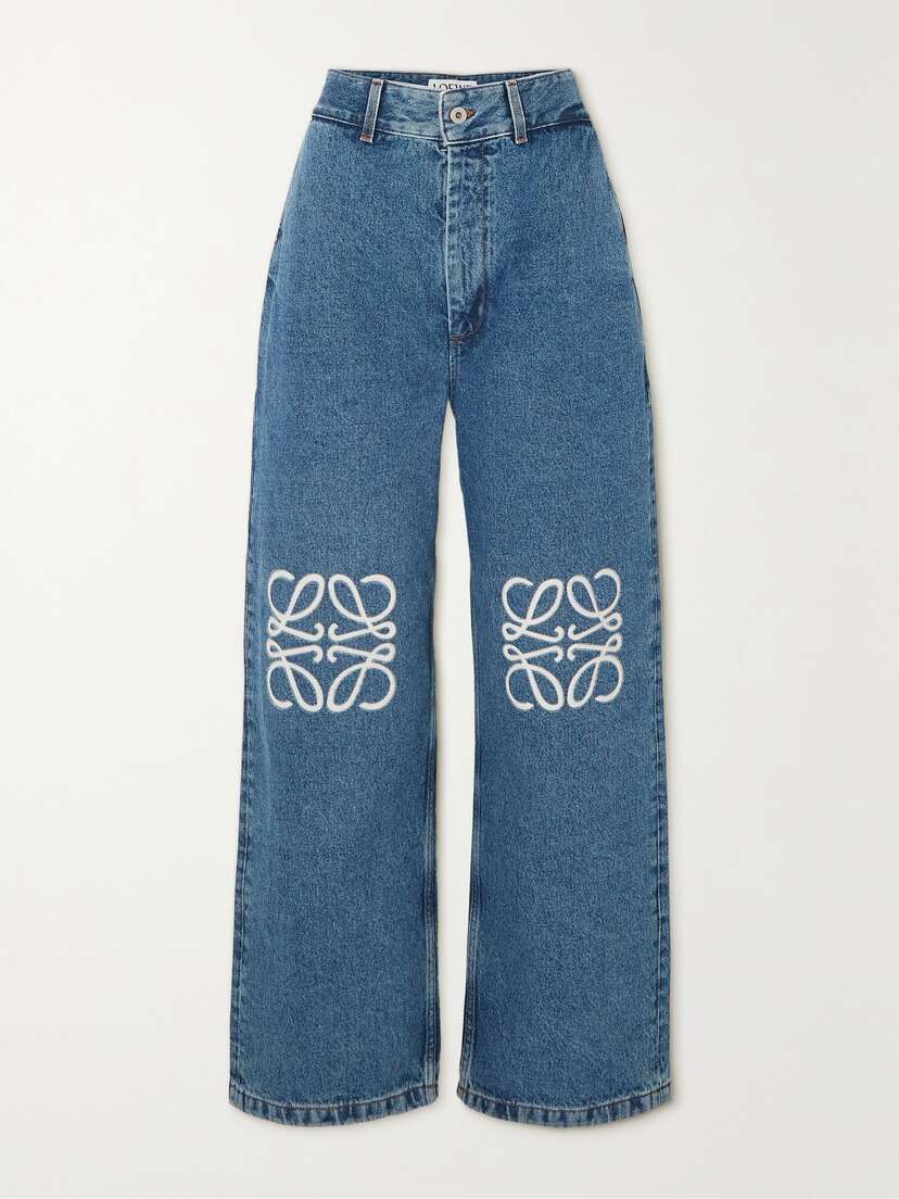 Loewe Anagram Baggy Appliquéd High-rise Wide-leg Jeans