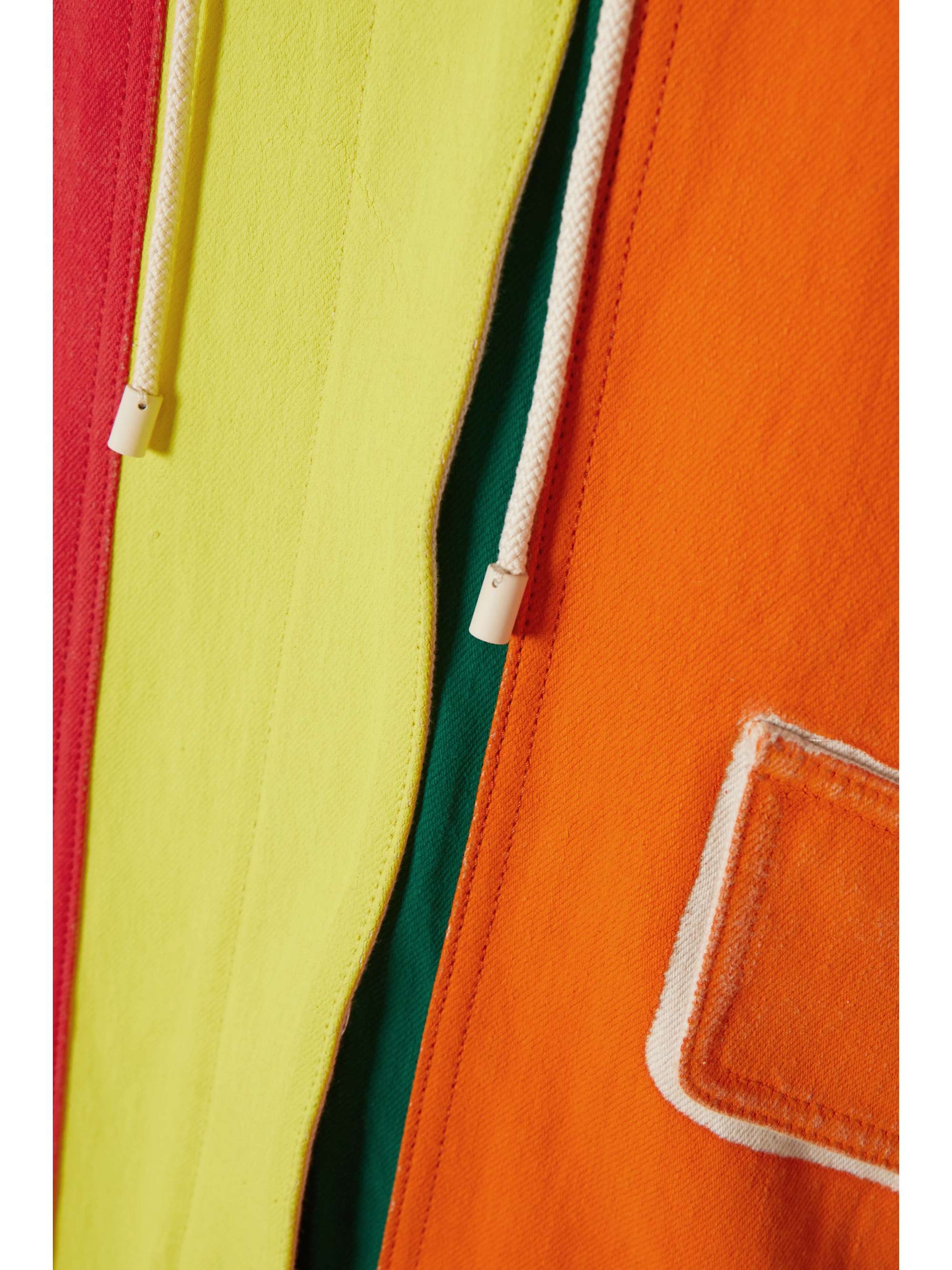 LOEWE Hooded color-block coated-denim parka
