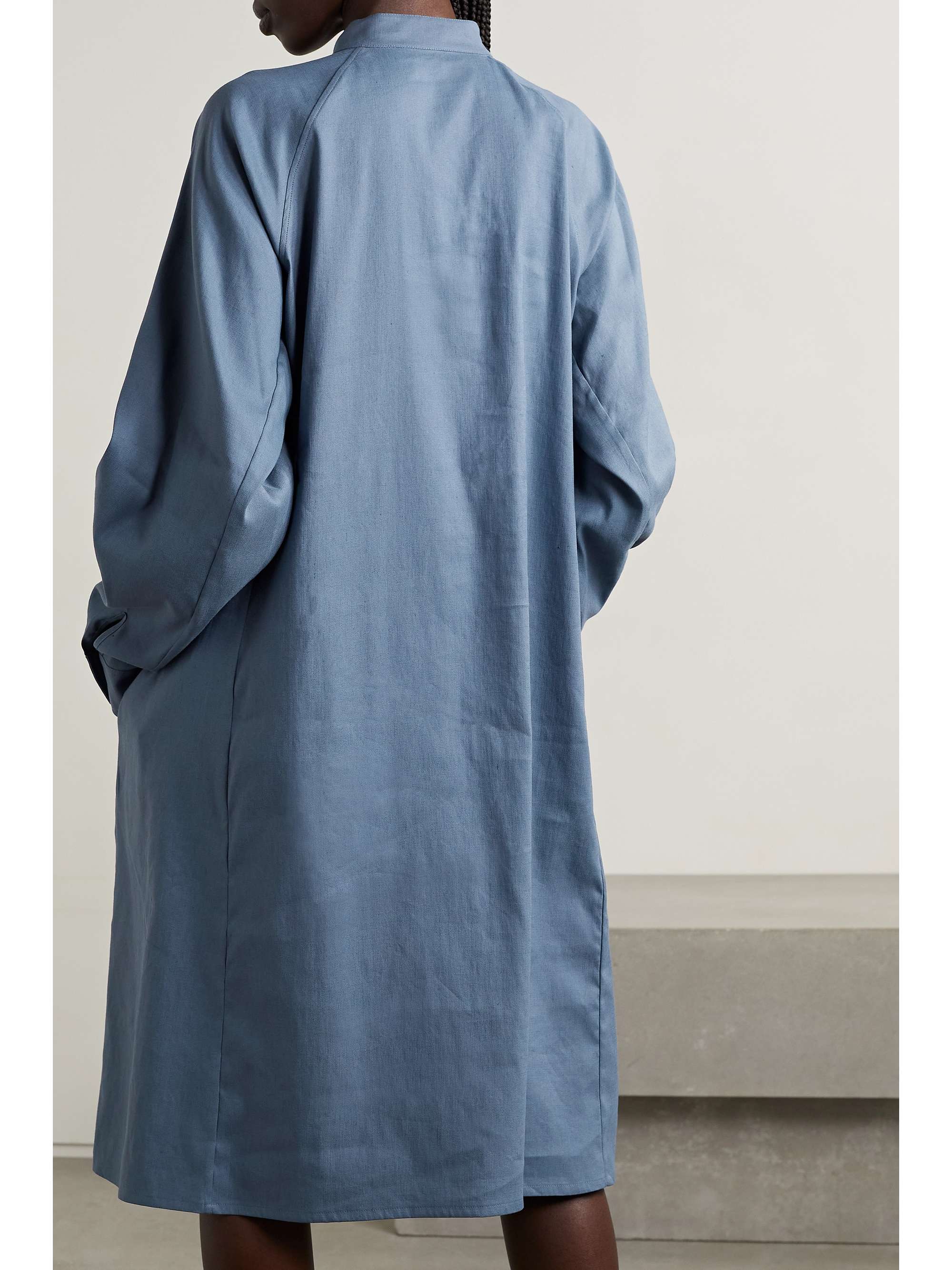 LOEWE Embroidered linen-blend shirt dress | NET-A-PORTER