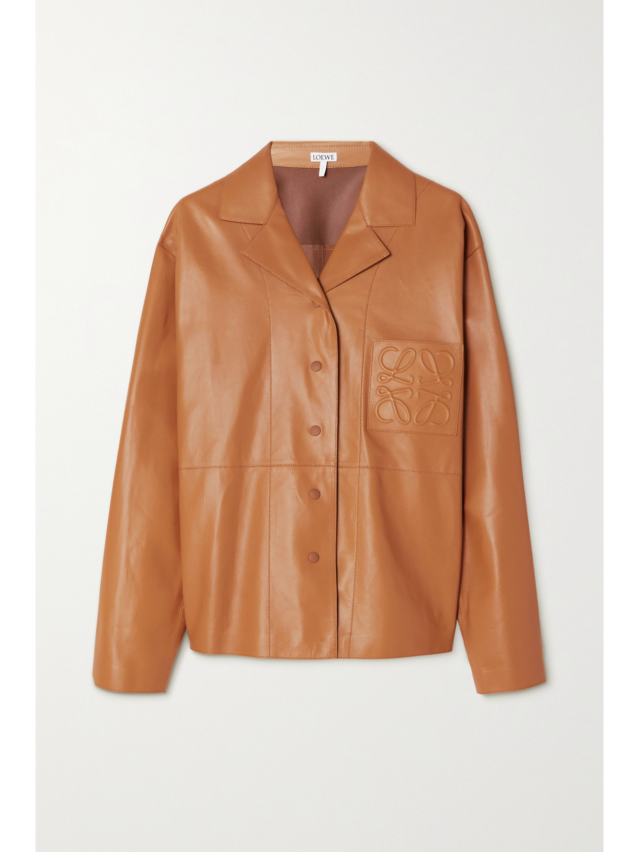 Loewe Pajama-style Blouse In Lambskin In Brown