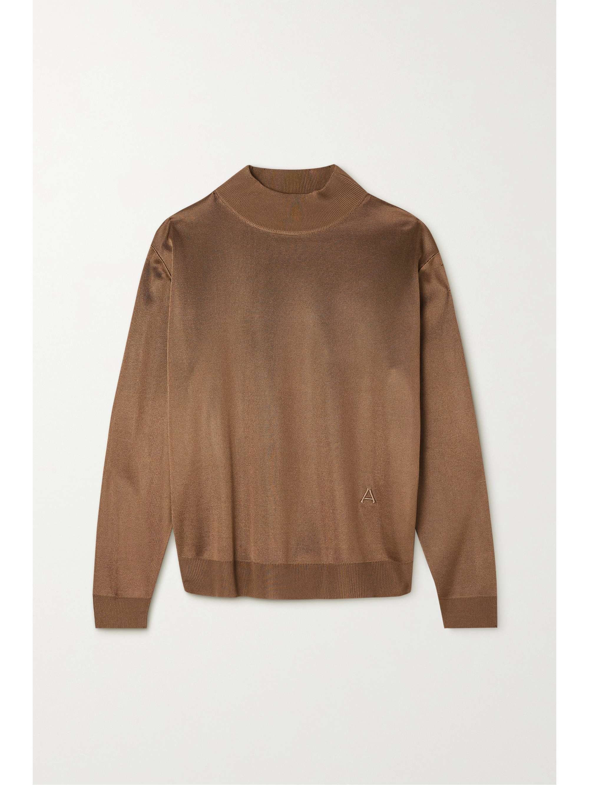Camel Alaïa All knitted turtleneck sweater | ALAÏA | NET-A-PORTER