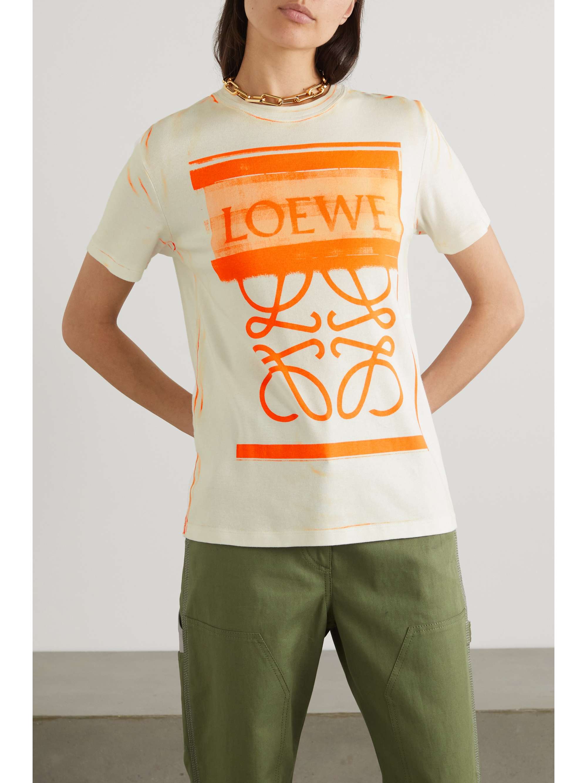 LOEWE Printed cotton-jersey T-shirt