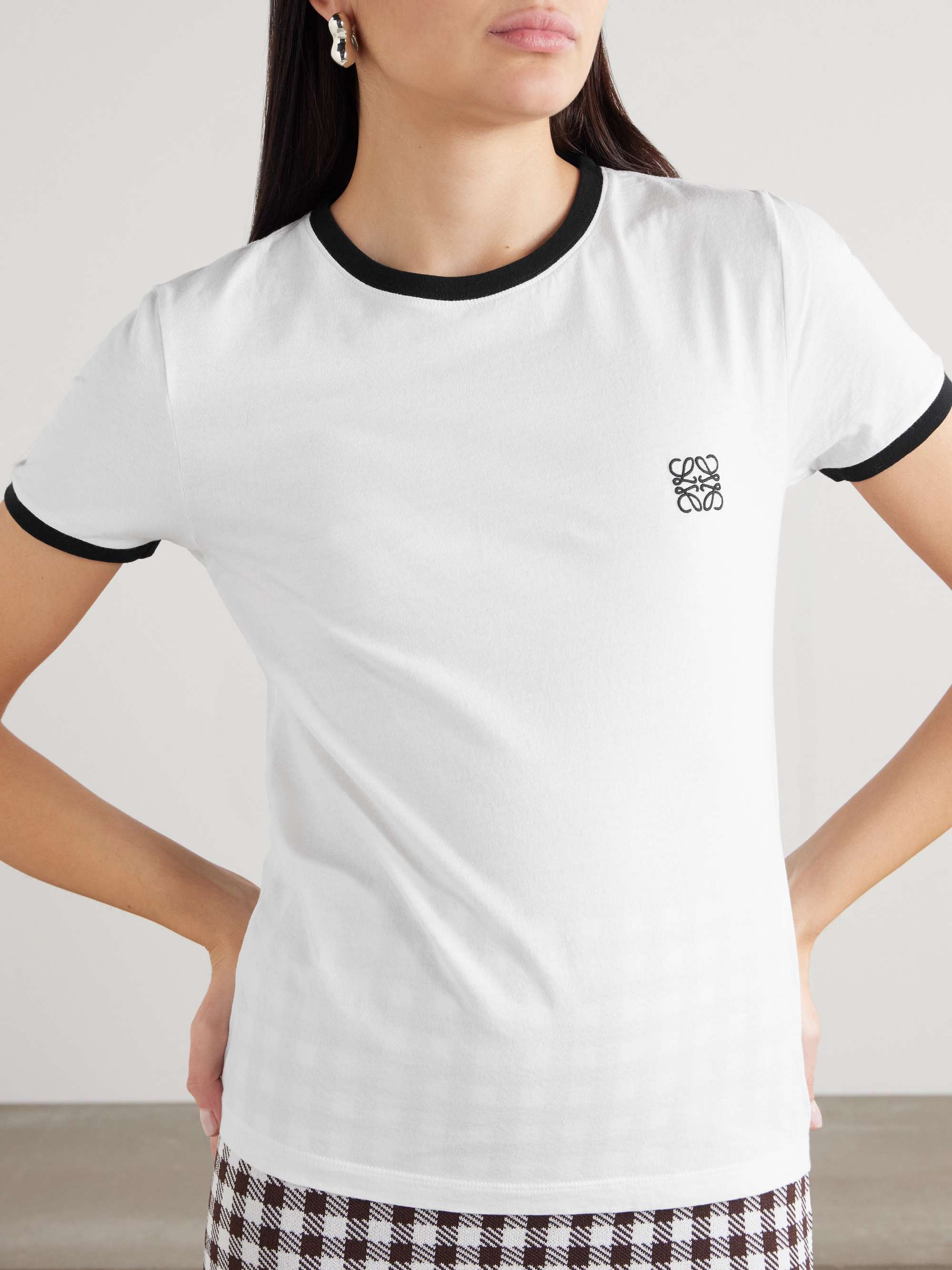 LOEWE Anagram 刺绣纯棉平纹布 T 恤