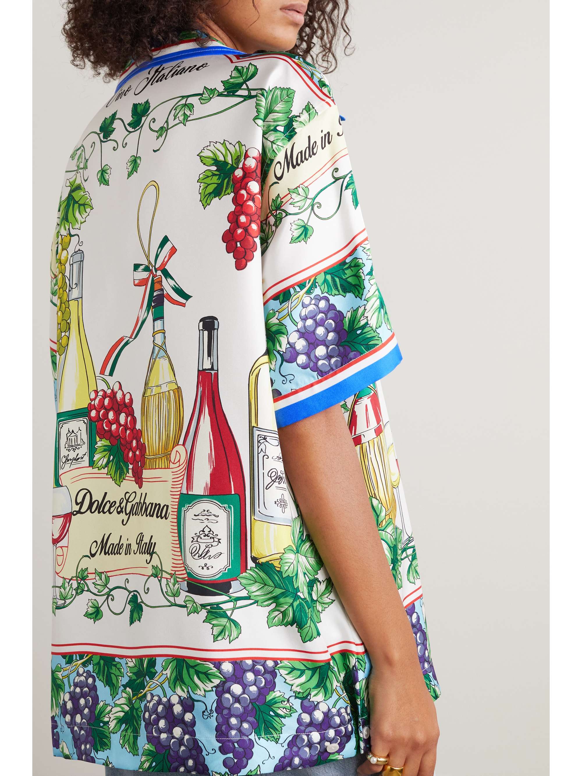 DOLCE&GABBANA Printed silk-twill shirt