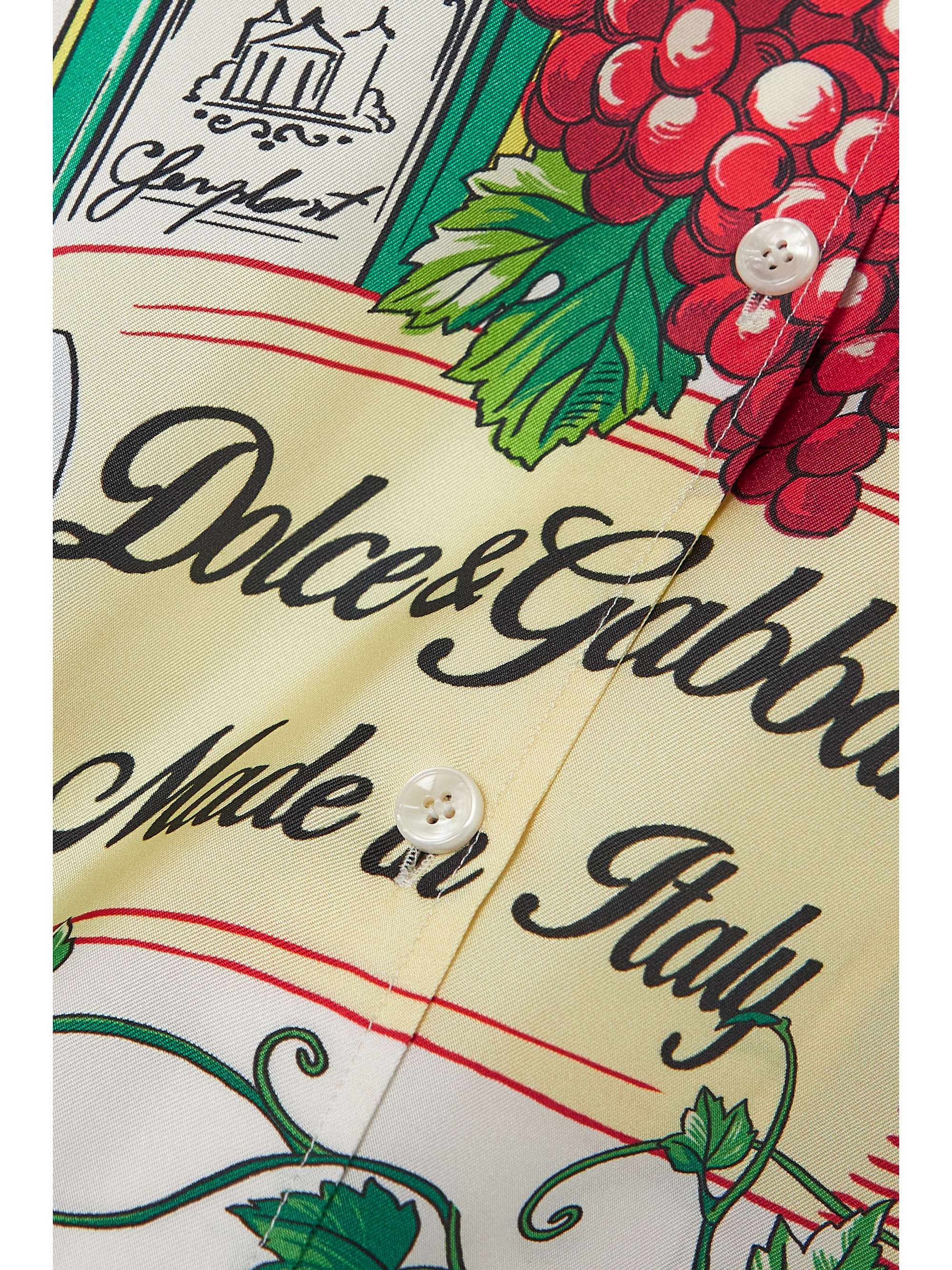 DOLCE&GABBANA Printed silk-twill shirt