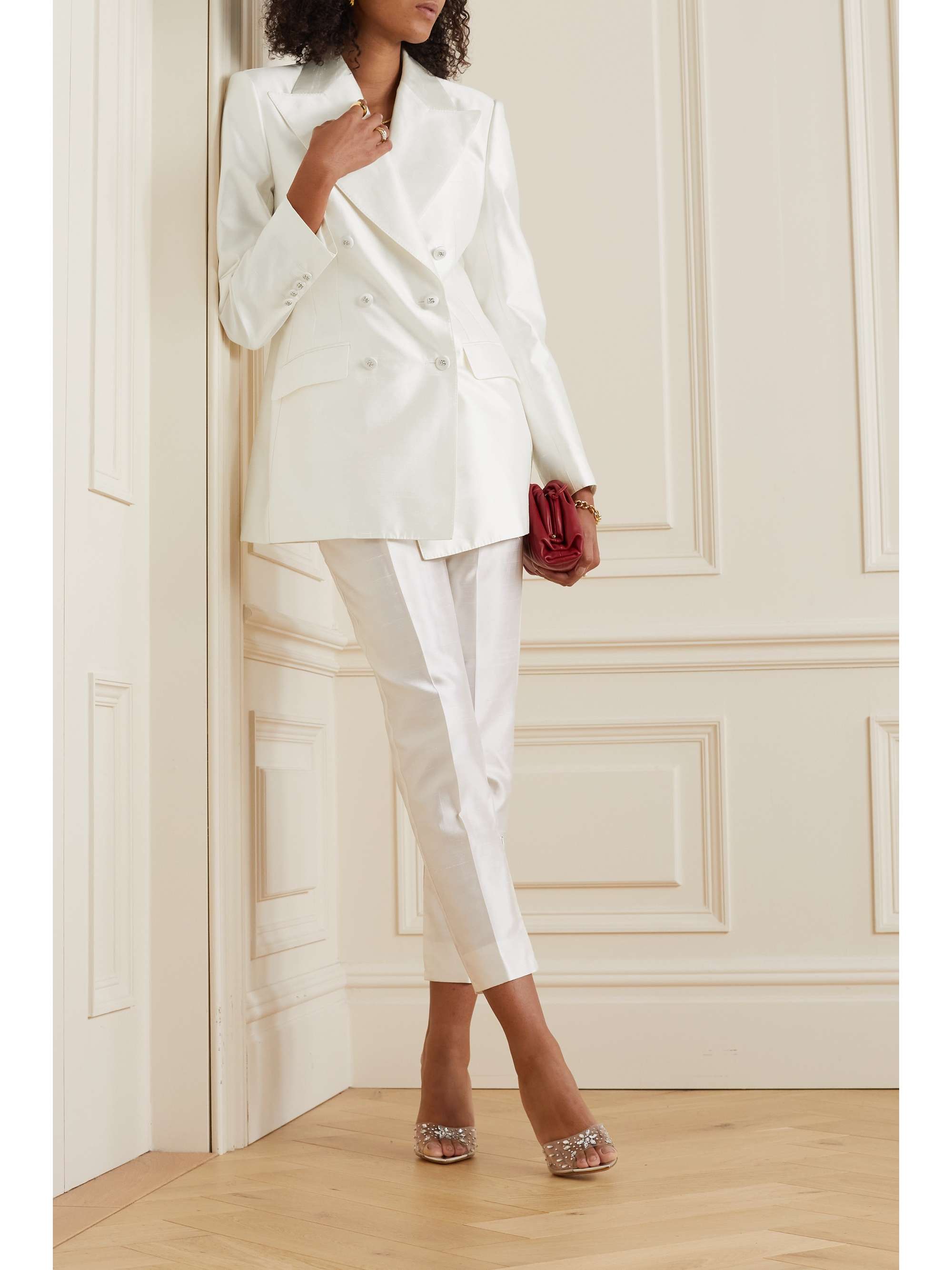 DOLCE & GABBANA Double-breasted silk-satin blazer | NET-A-PORTER