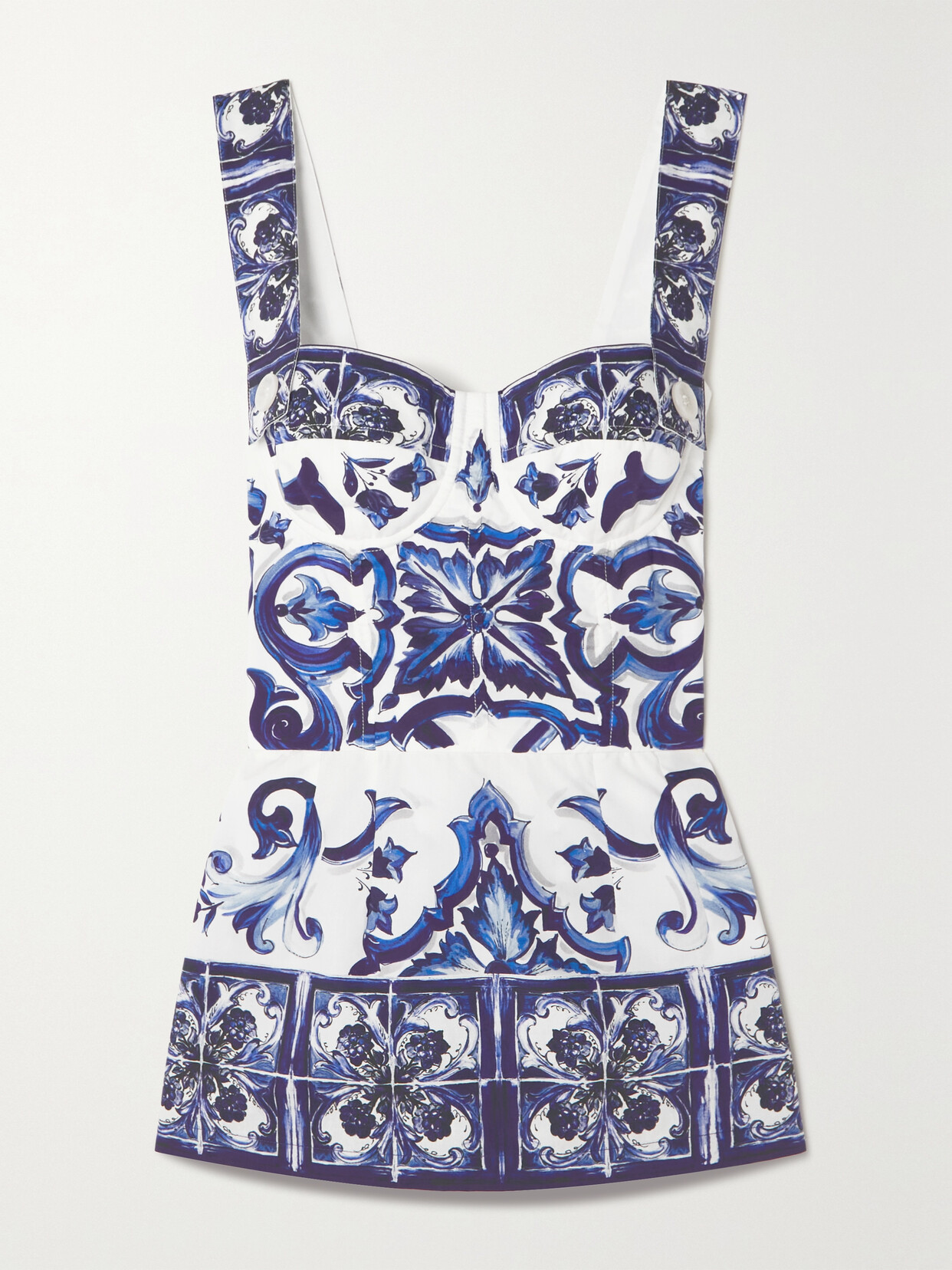 Dolce & Gabbana Printed Cotton-poplin Top