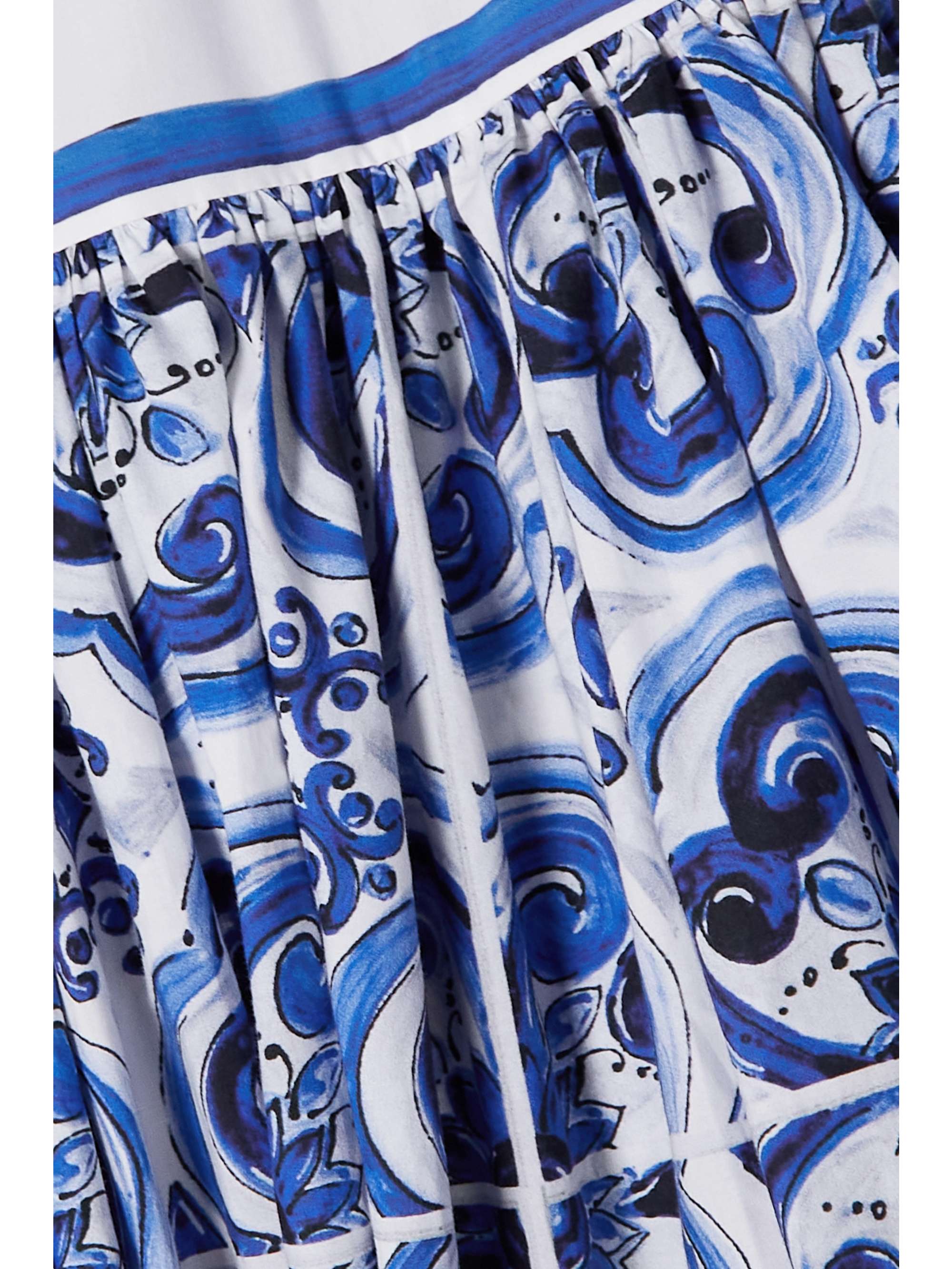 DOLCE & GABBANA Tiered printed cotton-poplin maxi skirt