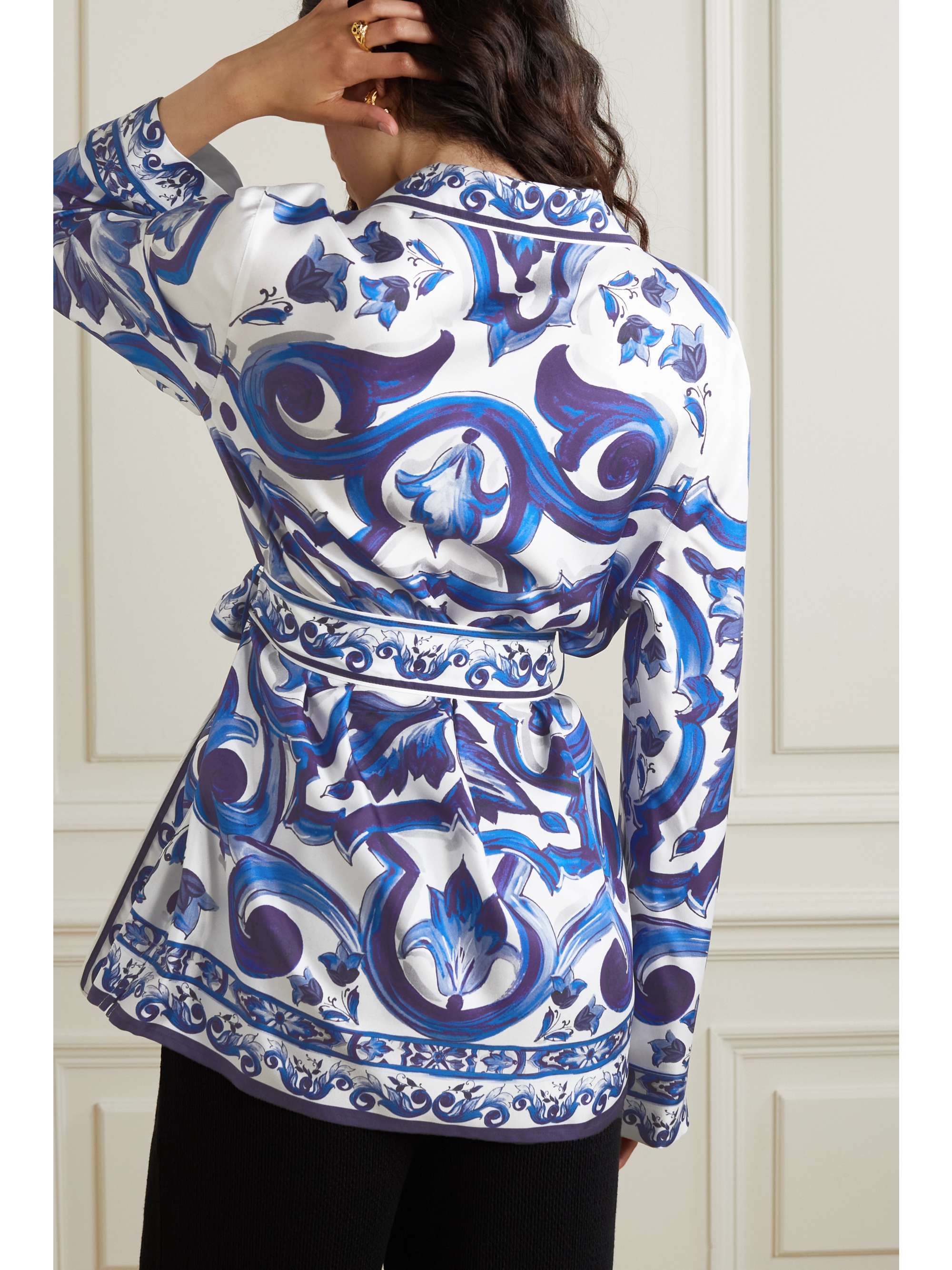 DOLCE & GABBANA Printed silk-satin shirt