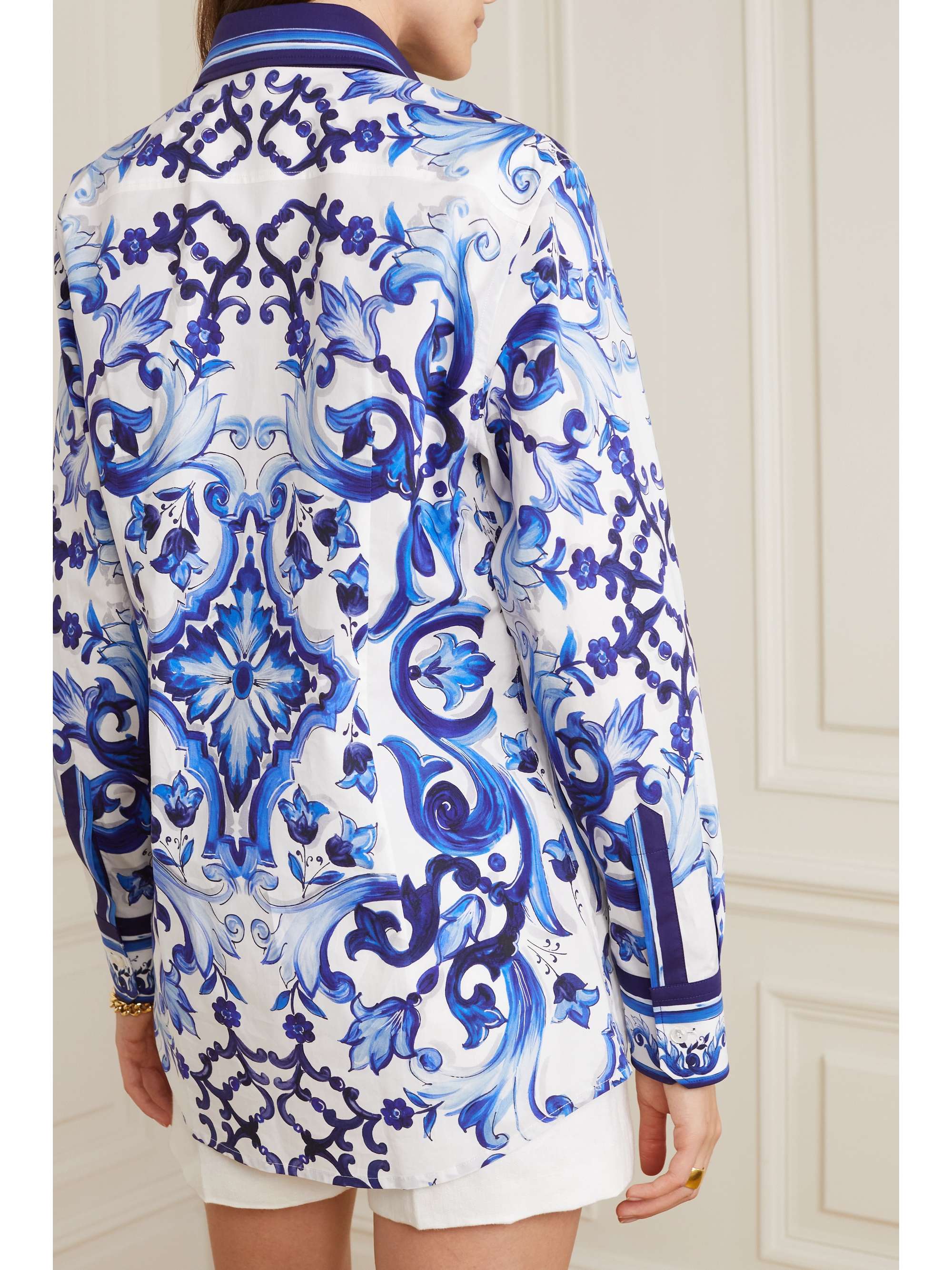 Printed cotton-poplin shirt