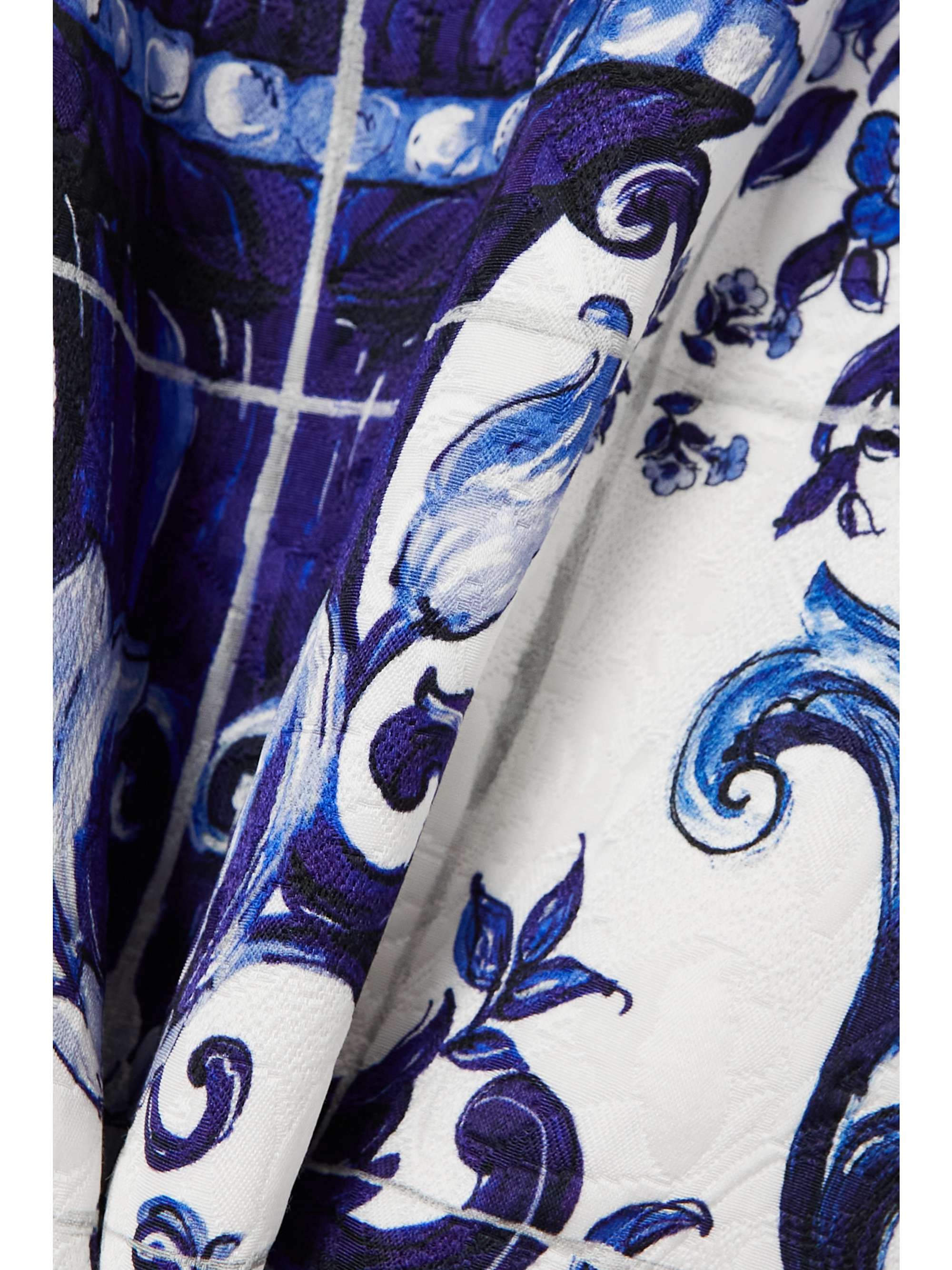 DOLCE & GABBANA Printed cotton-blend jacquard mini dress
