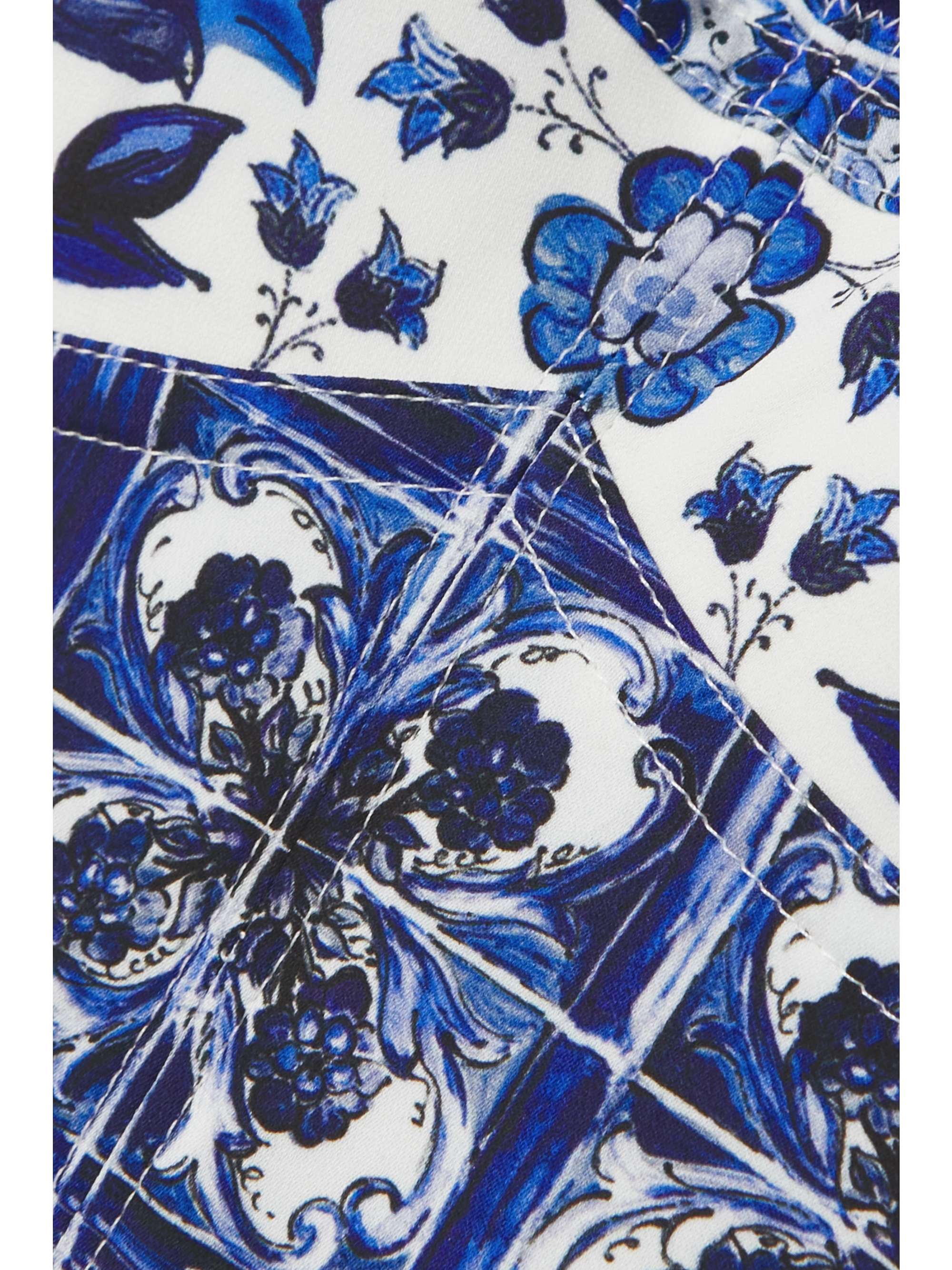 DOLCE & GABBANA Cropped floral-print silk-blend bustier top
