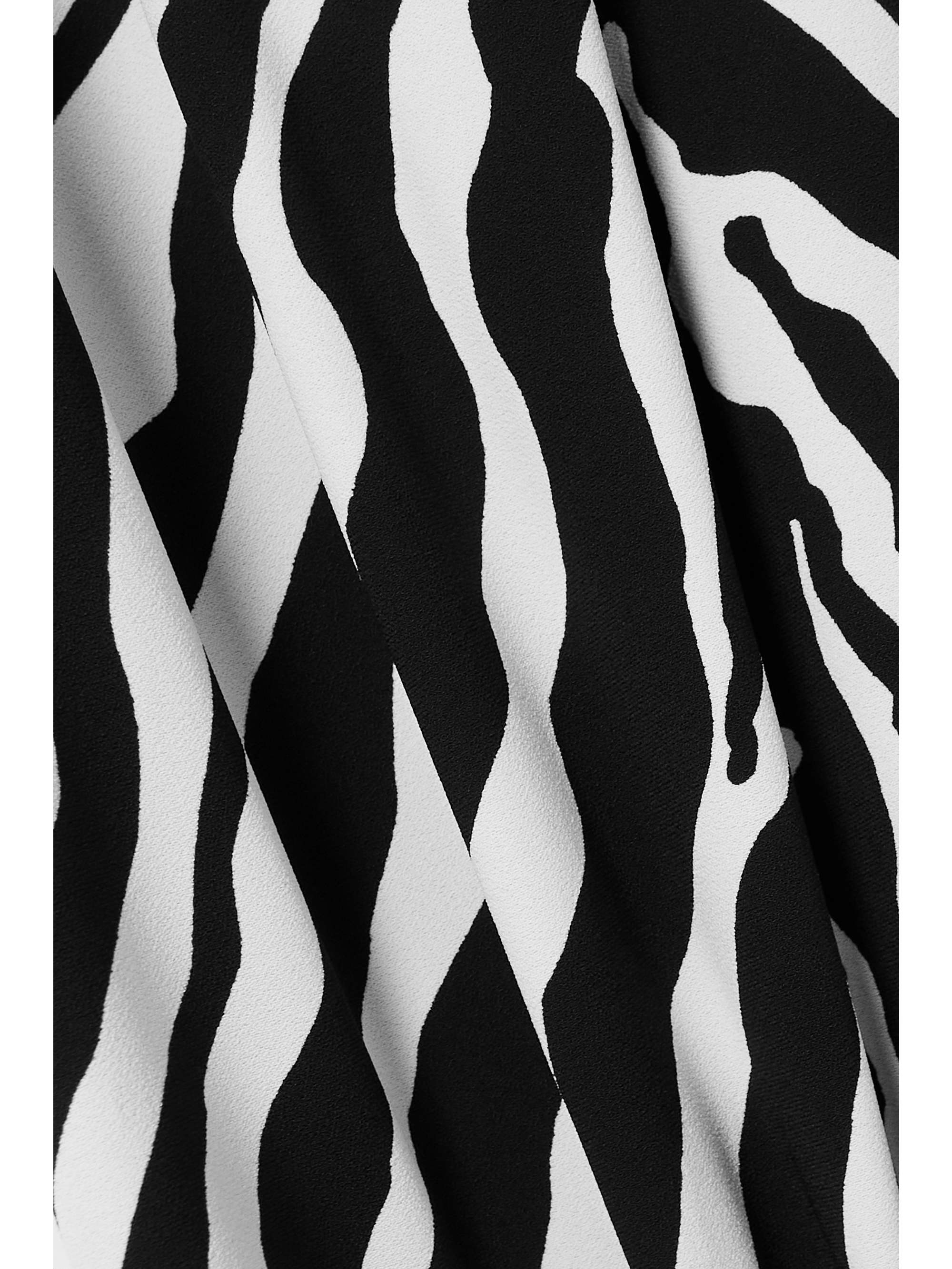 DOLCE & GABBANA Pintucked zebra-print crepe mini dress